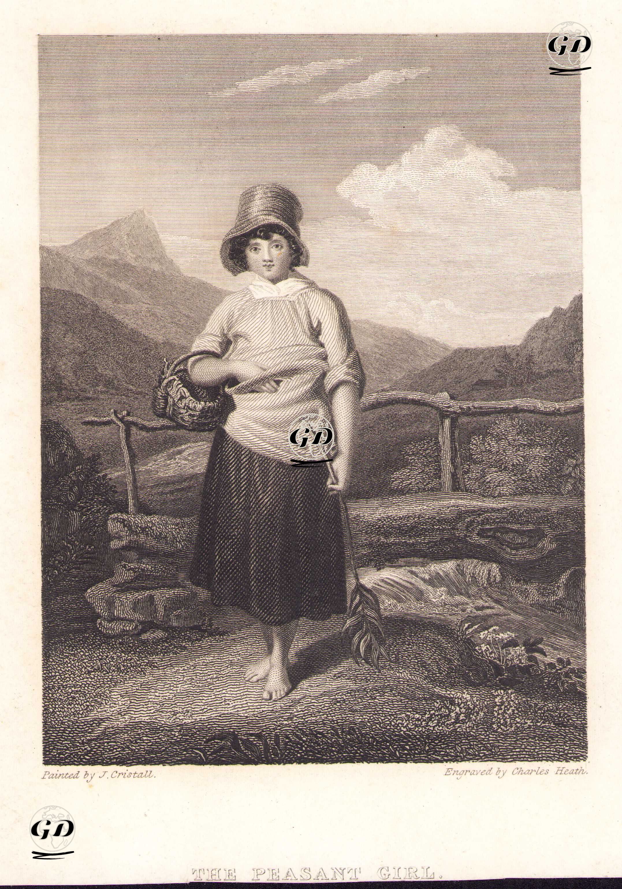 Köylü Kız - Joshua Cristall (1767-1847) - 1832