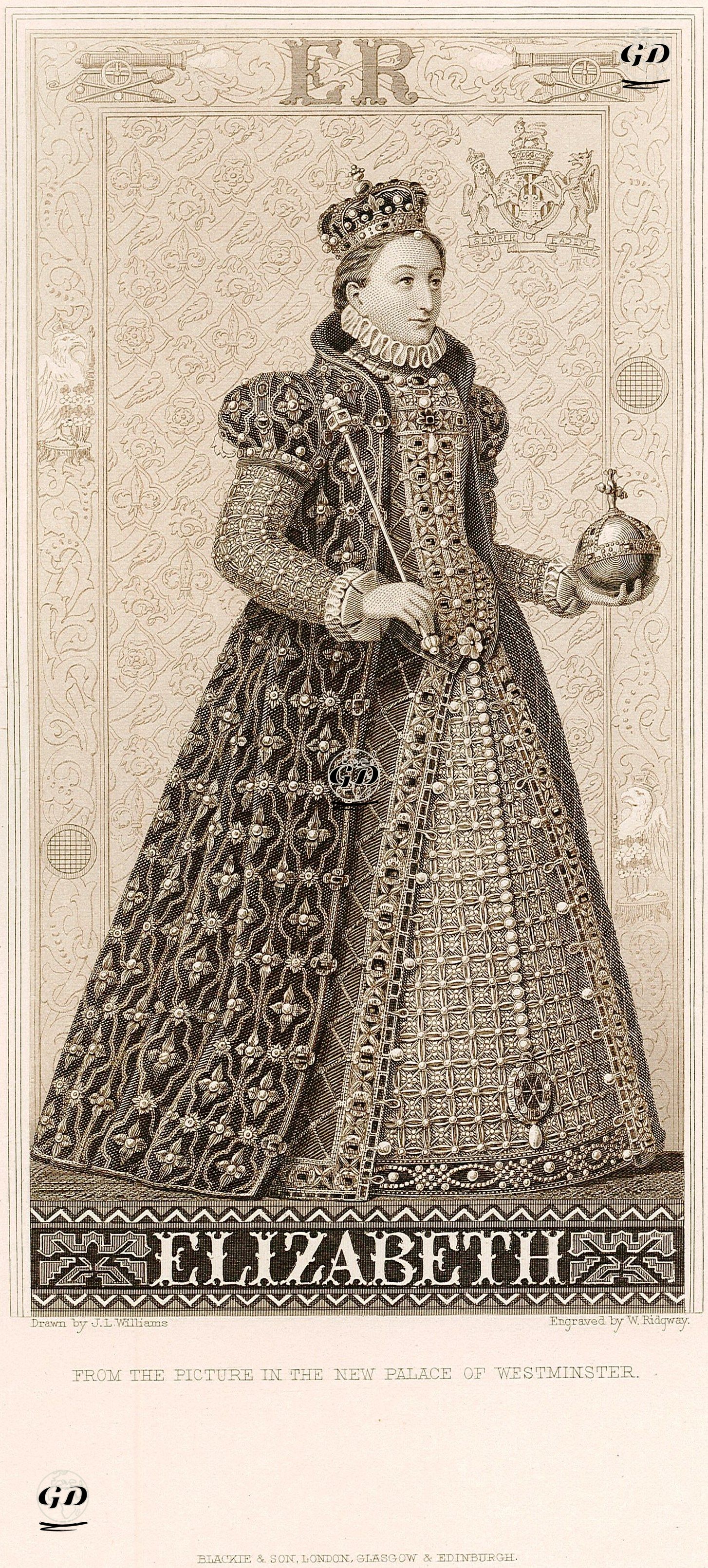 İngiltere Kraliçesi I.Elizabeth - Joseph Lionel Williams (1815-1877) - 1882
