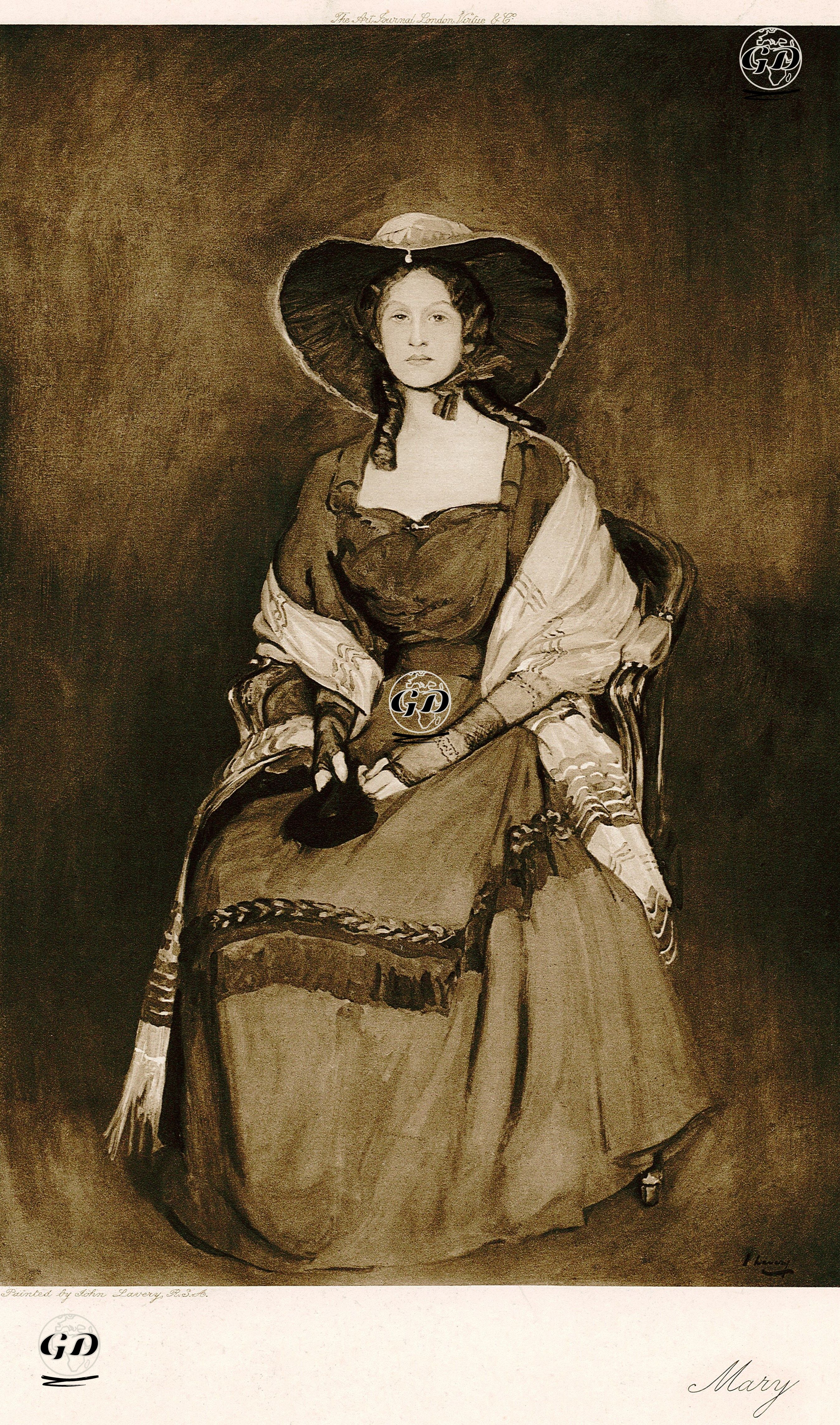 Yeşil Elbiseli Mary - John Lavery (1856-1941) - 1890's-1900's