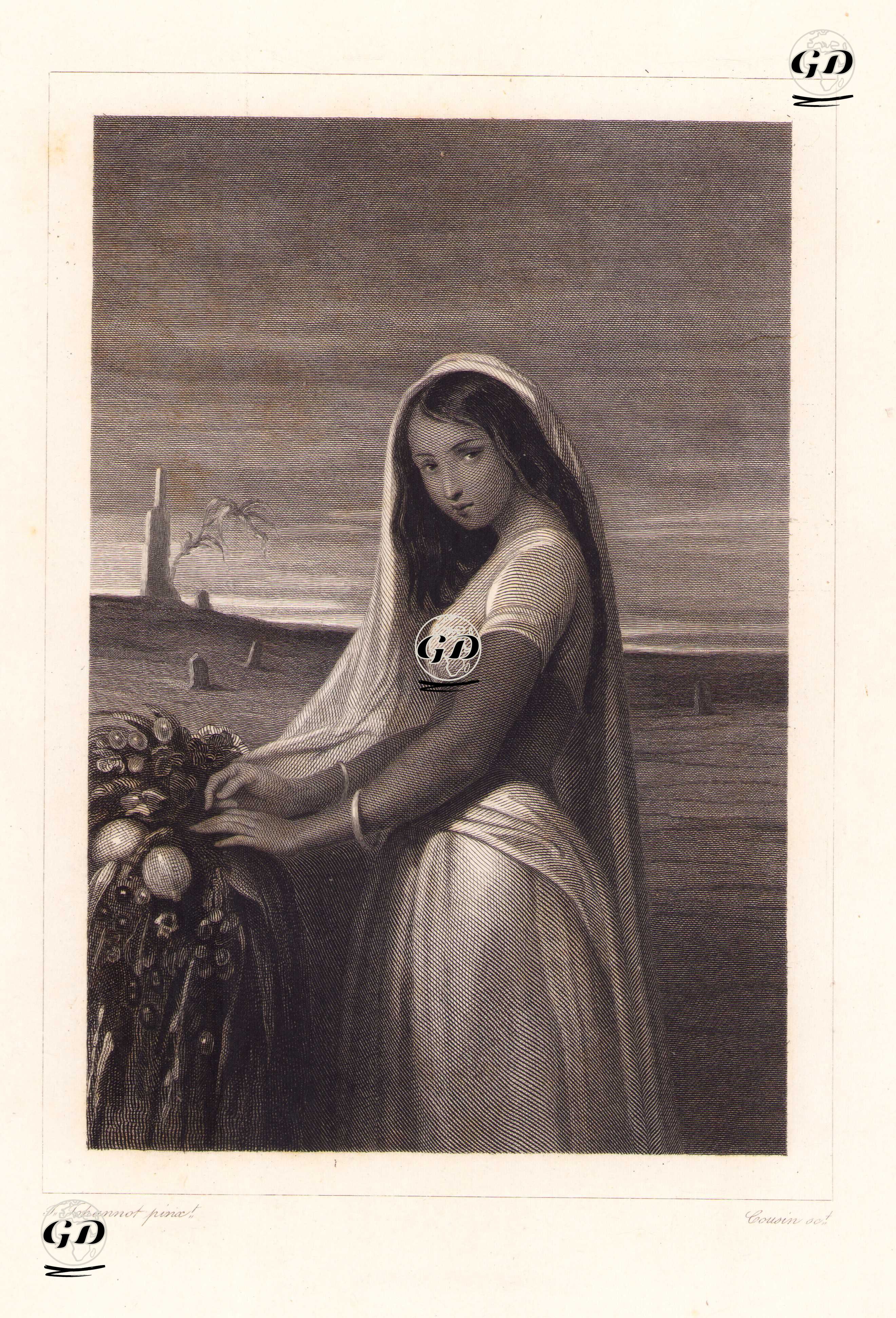 Young Female Brahmin - Tony Johannot (1803-1852) - 1838