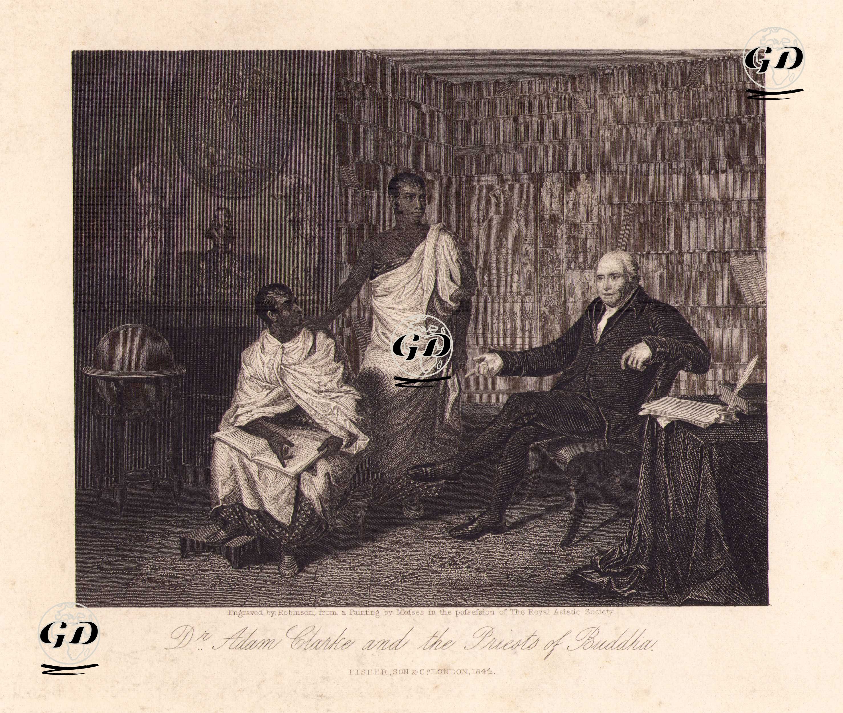 Dr.Adam Clarke And The Priests Of Buddha - Alexander Mosses (1793-1837) - 1844
