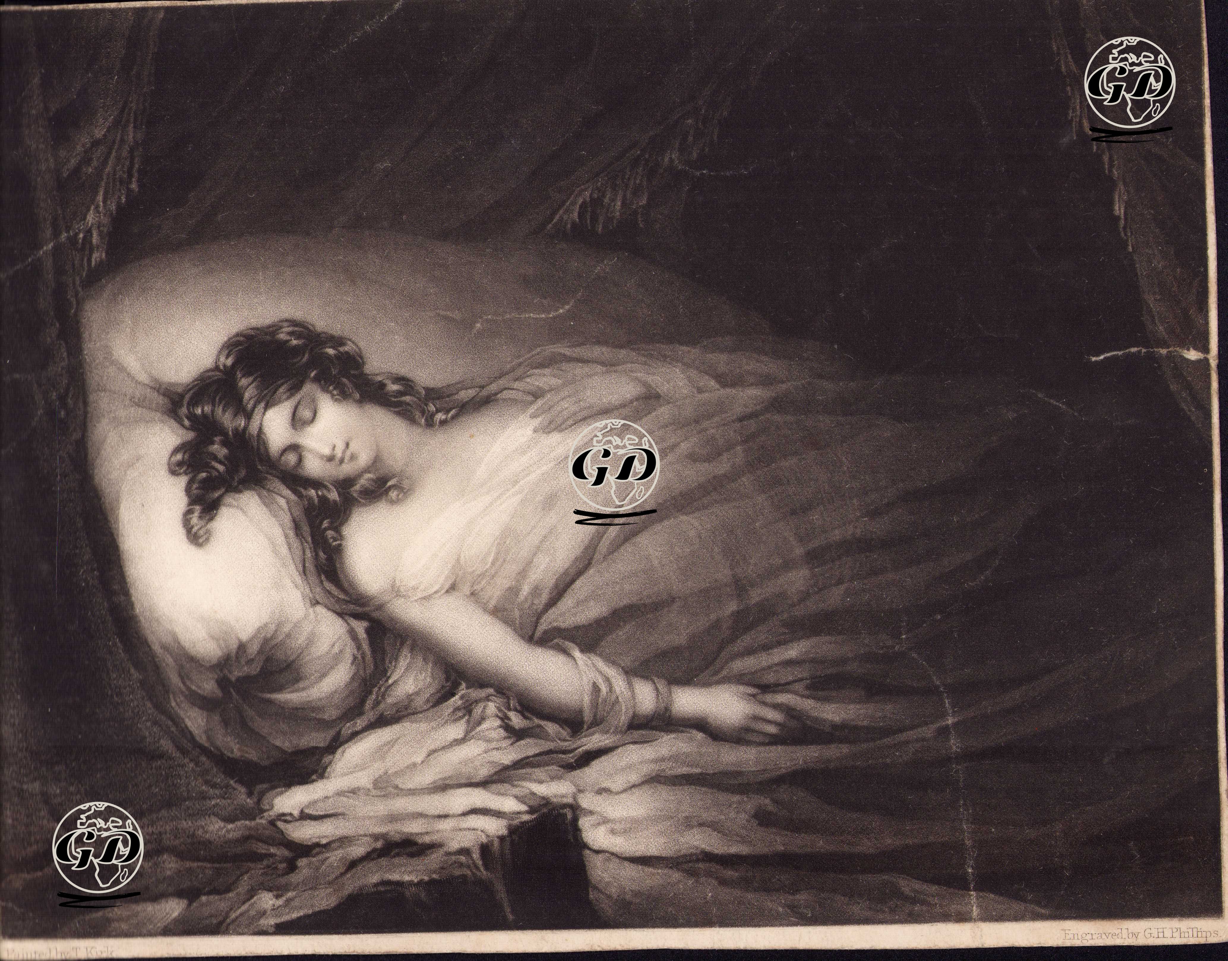 Bir Kadın Portresi - T.Kirk - 1840's