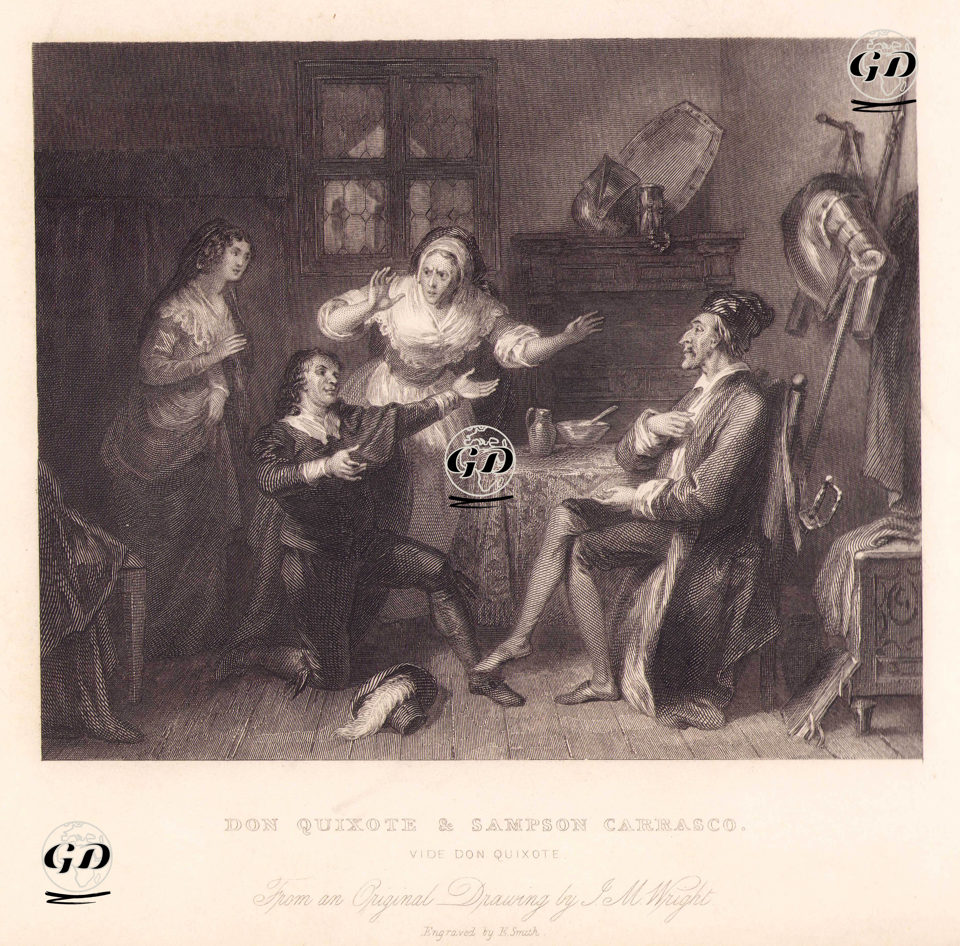 Don Kişot Ve Sanson Carrasco - John Masey Wright (1777-1866) - 1836