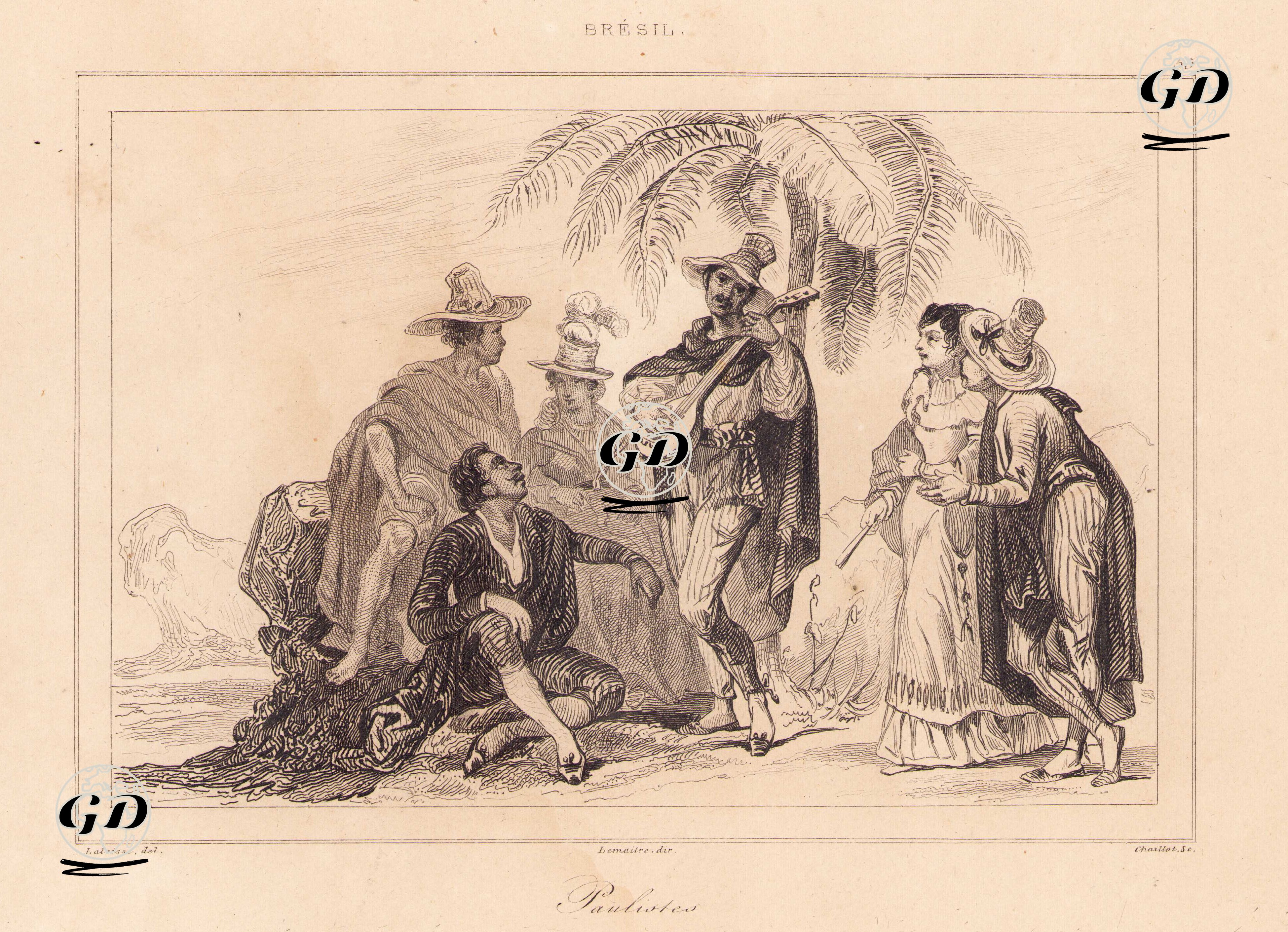 Bresil, Paulistes (inhabitants Of State Of Sao Paulo) - François Hippolyte Lalaisse (1812-1844) - 1837