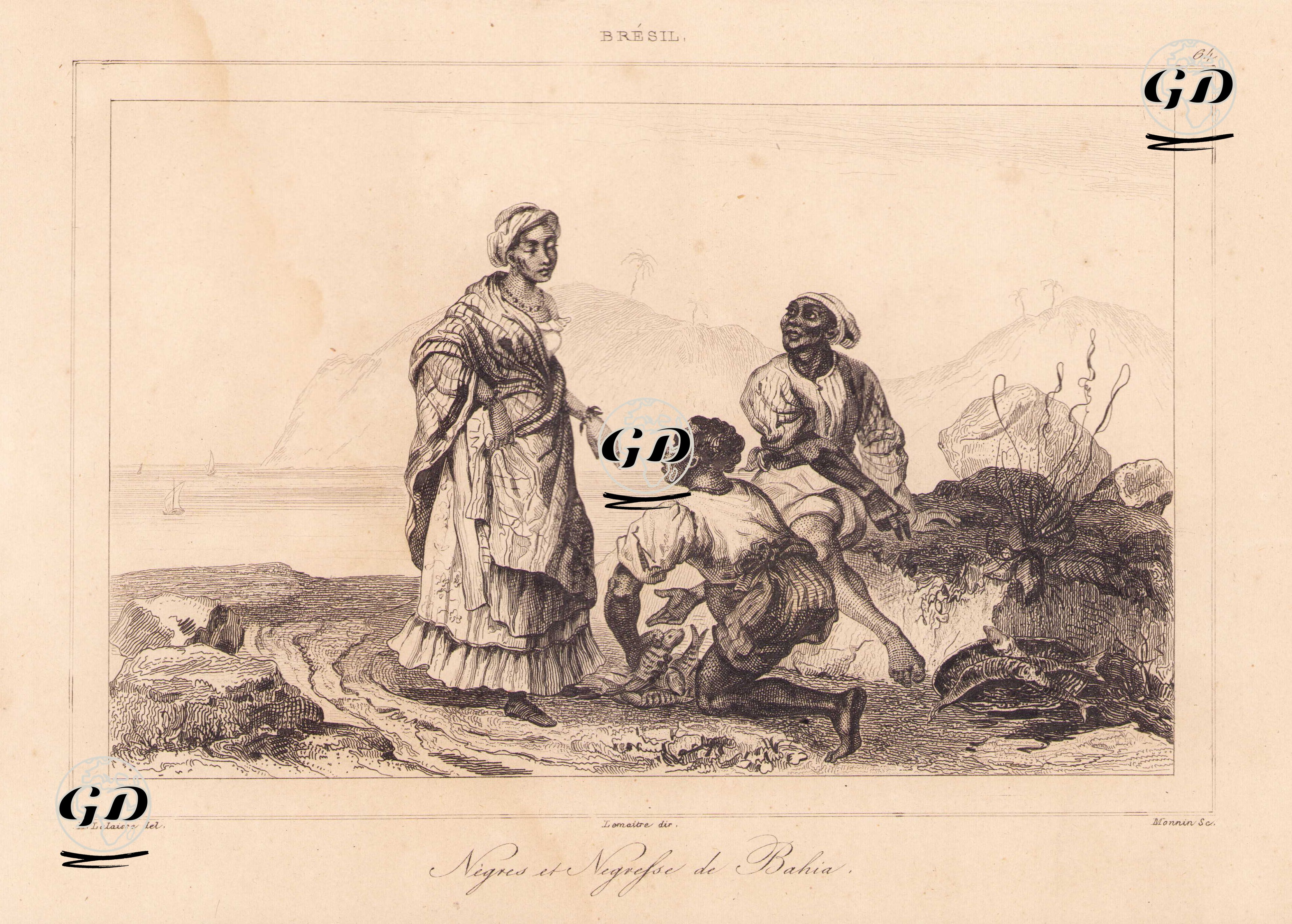 Brezilya'da Bahia'da Yaşayan Siyahi Yerliler - François Hippolyte Lalaisse (1812-1844) - 1837