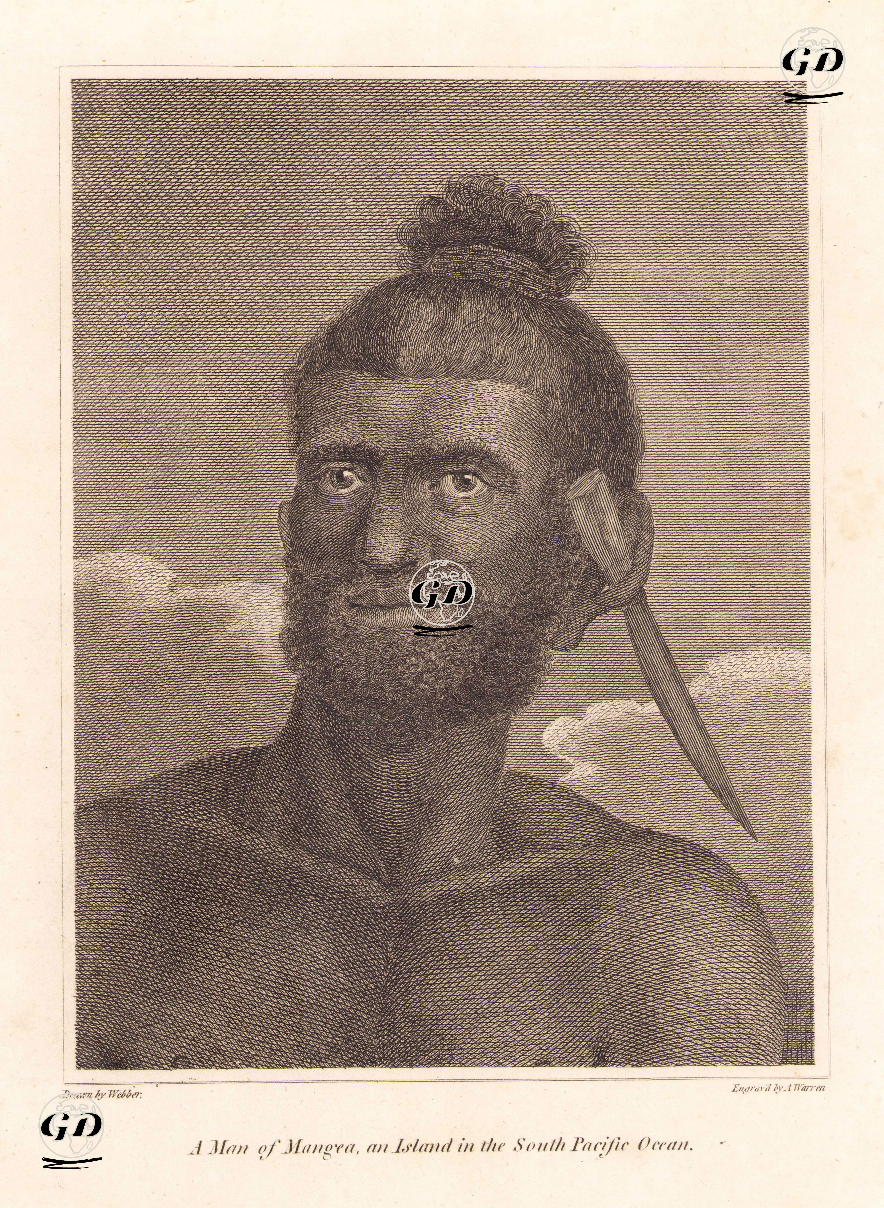 Cook Takım Adalarından Mangaia Adasında Yaşayan Bir Erkek - John Weber (1751-1793) - 1800's