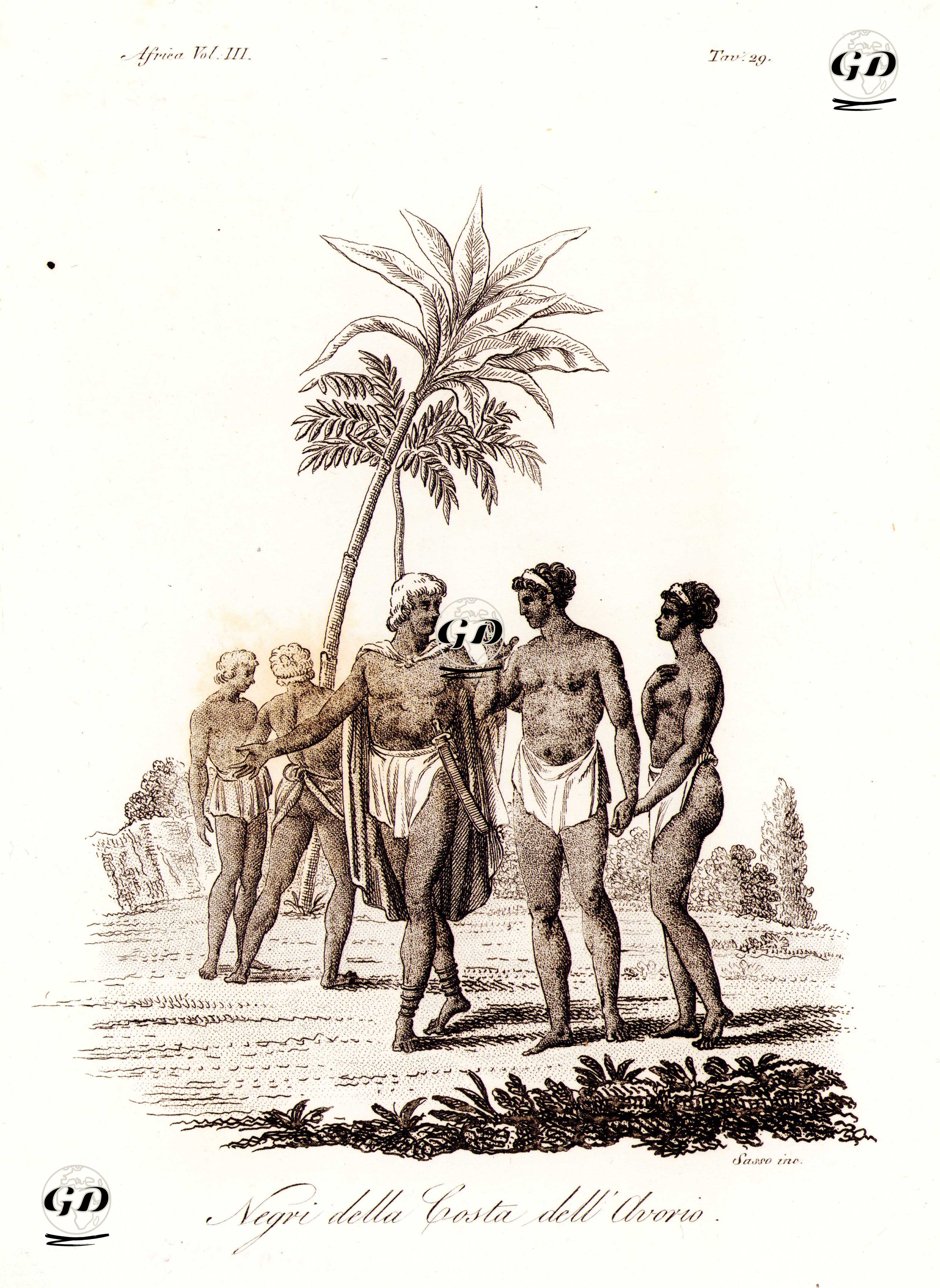 Fildişi Sahili Yerlileri, Afrika Cilt III. Resim 29. -  - 1820's-1840's