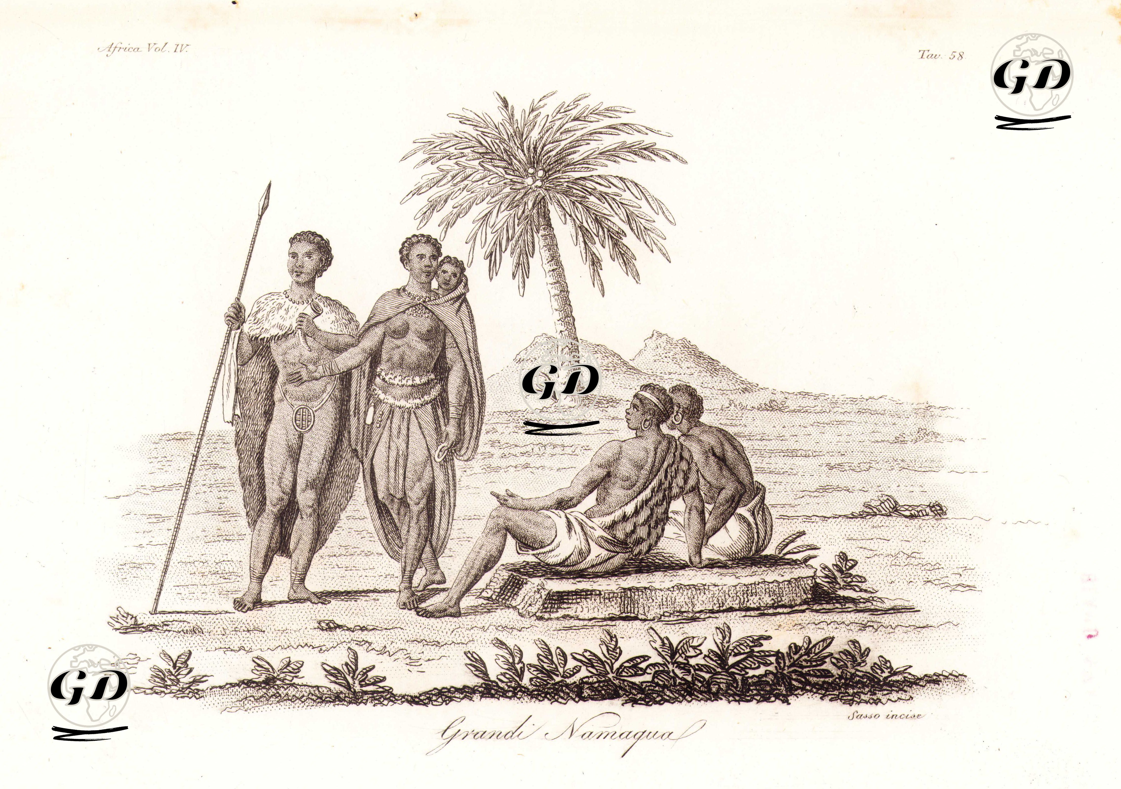 Nama (Namaqua) Halkının Soyluları, Afrika Cilt IV. Resim 58. -  - 1820's-1840's