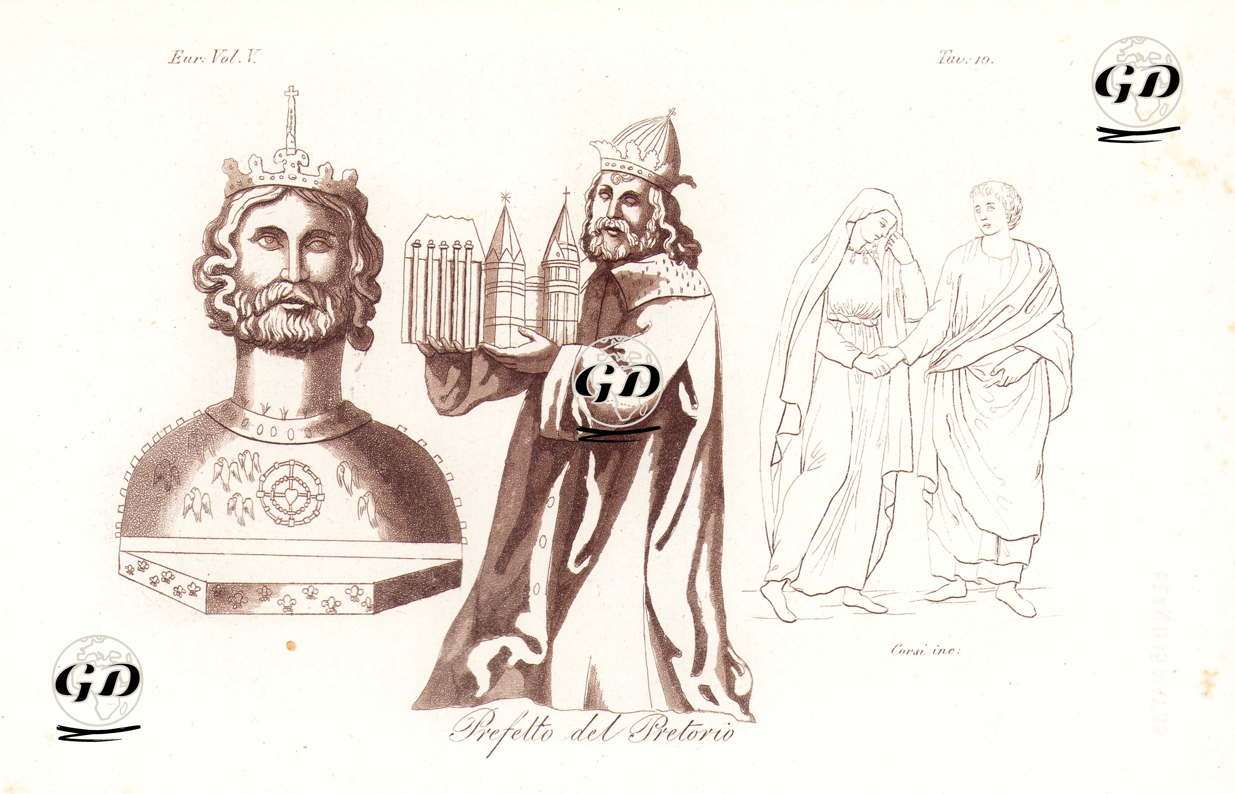 Roma'da Pretorio Bölgesinin Yöneticisi, Avrupa. Cilt V. Resim 10. -  - 1820's-1840's