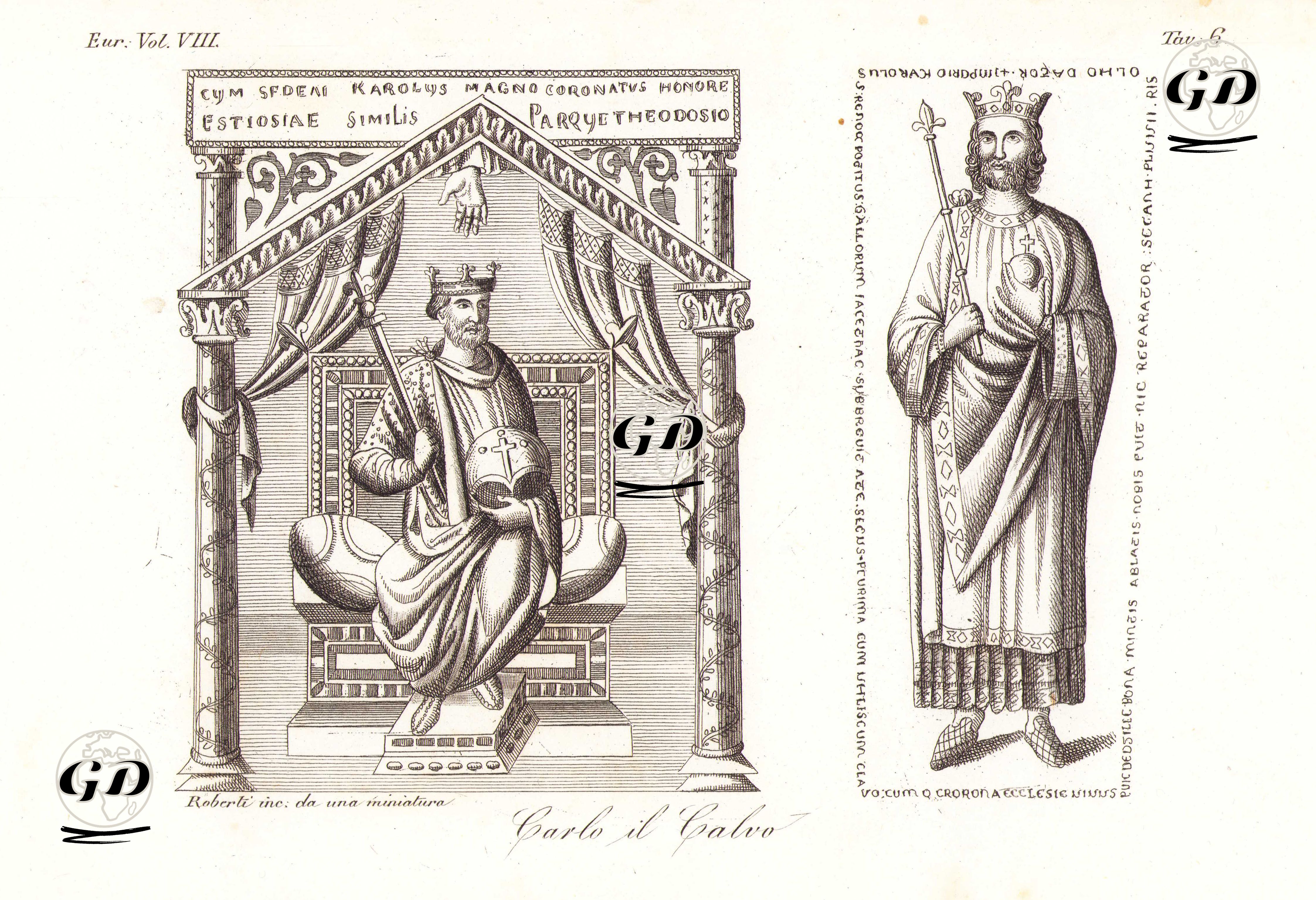  Kutsal Roma İmparatoru II. Charles (Dazlak Karl), Avrupa. Cilt VIII. Resim 6. -  - 1820's-1840's