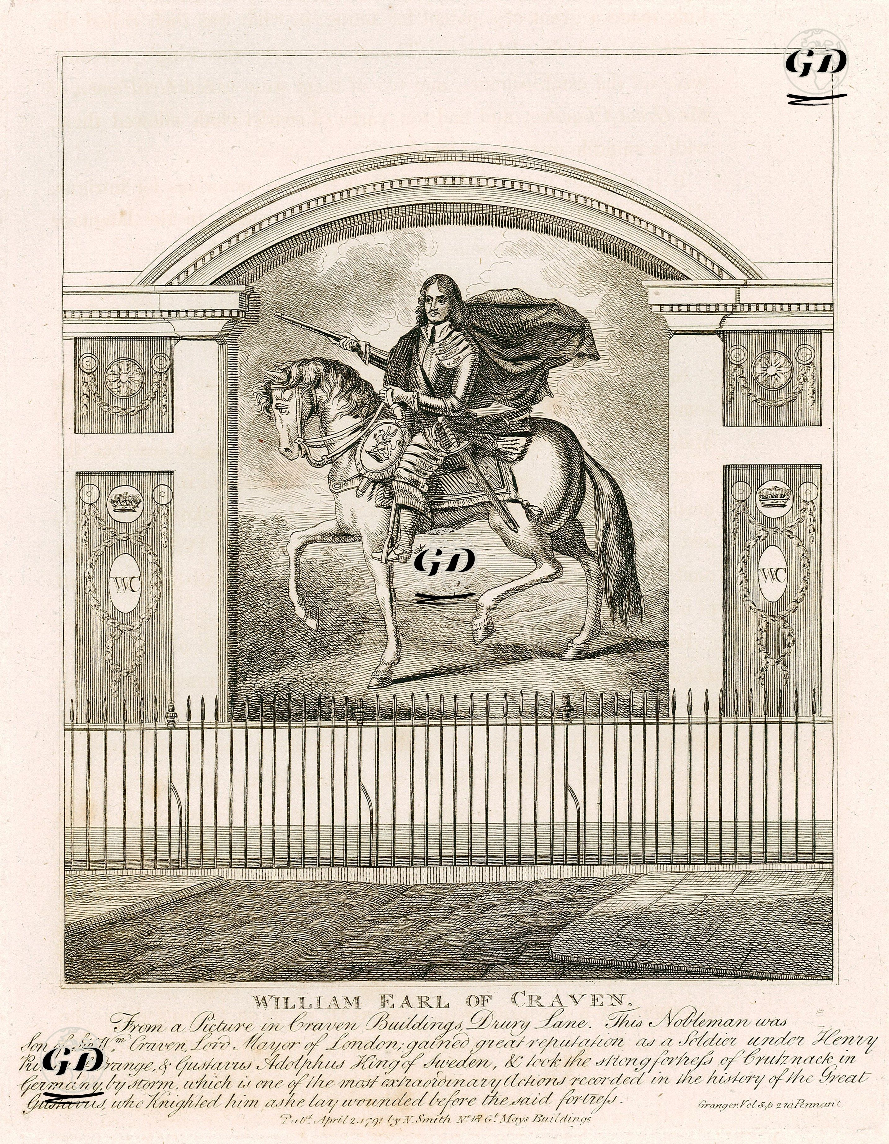 Craven Malikhanesinin Duvarında Bulunan Craven Kontu William Craven'in Atlı Portresi -  - 1791