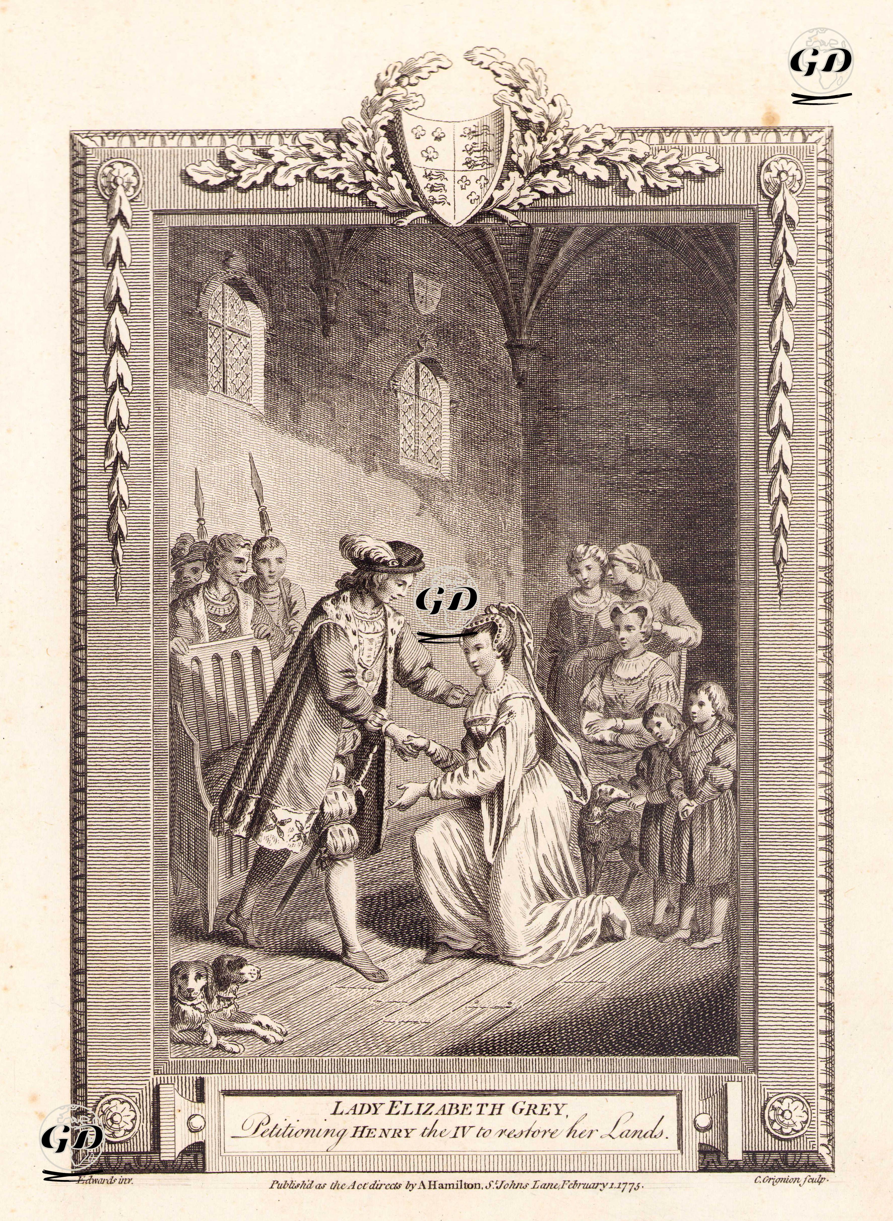 Lady Elizabeth Grey Petitioning Henry The IV To The Restore Her Lands  - Edwards - 1773
