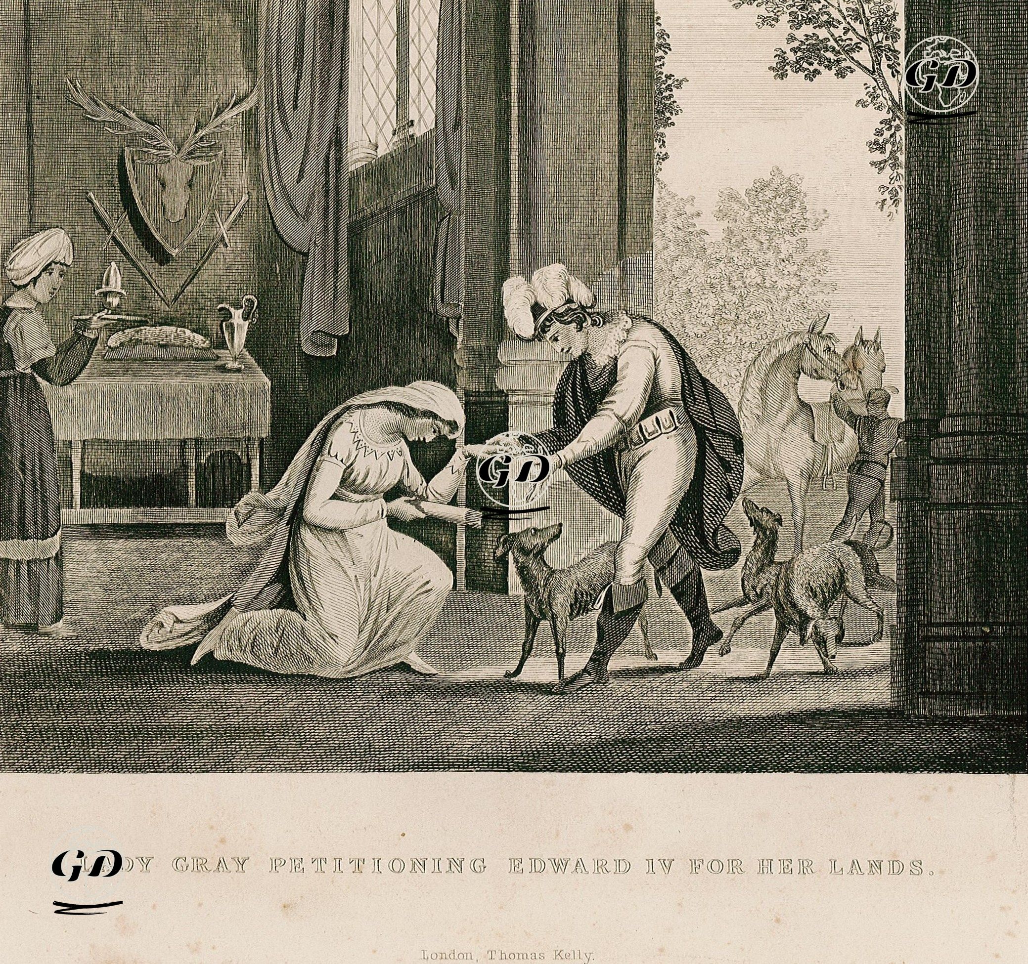 Leydi Elizabeth Grey İngiltere Kralı IV.Edward'dan Topraklarını Geri Almak İçin Talepde Bulunması -  - 1820's-1830's