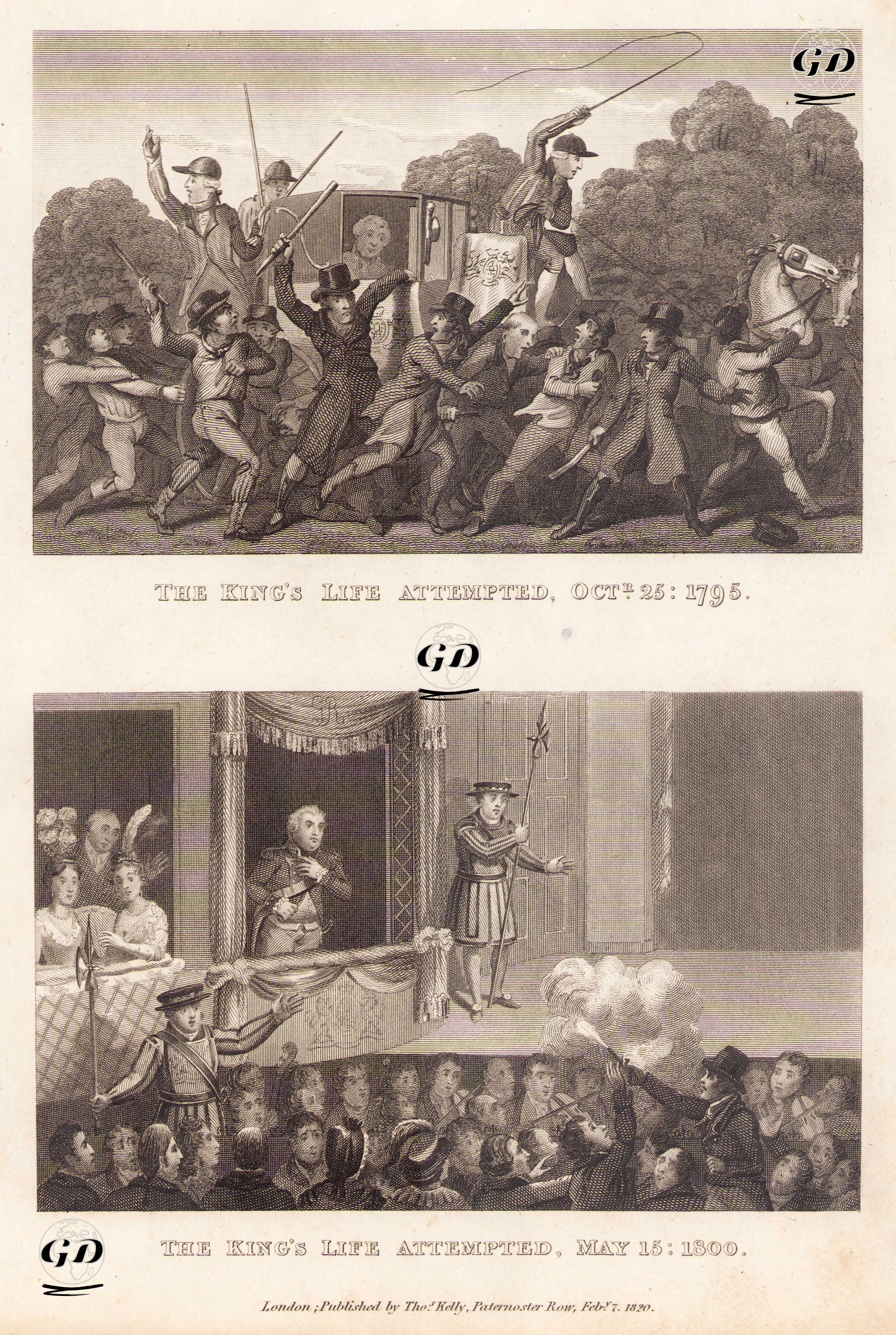 İngiltere Kralı III.George'ye 25 Ekim 1795 Ve 15 Mayıs 1800 Tarihinde Yapılan Suikast Girişimleri -  - 1820