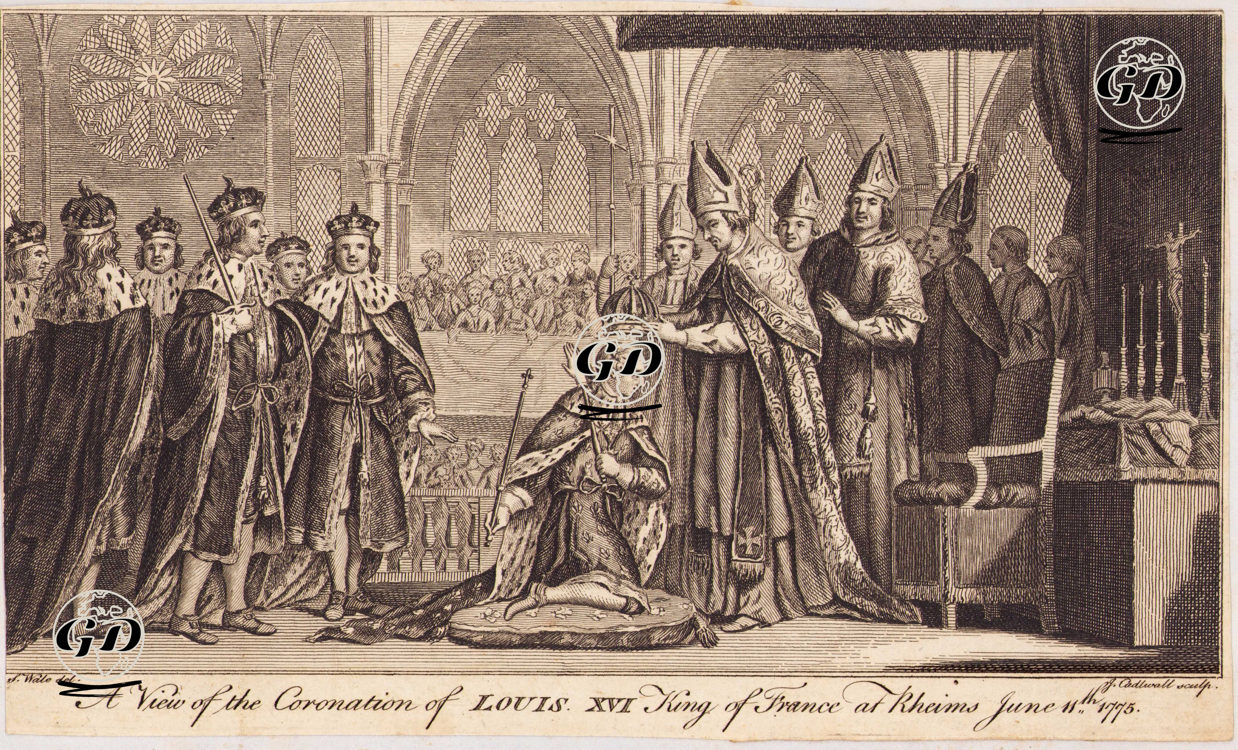Fransa Kralı XVI.Louis'in 11 Haziran 1775 Tarihinde Yapılan Reims Katedralindeki Taç Giyme Töreni - Samuel Wale (1721-1786) - 1790's
