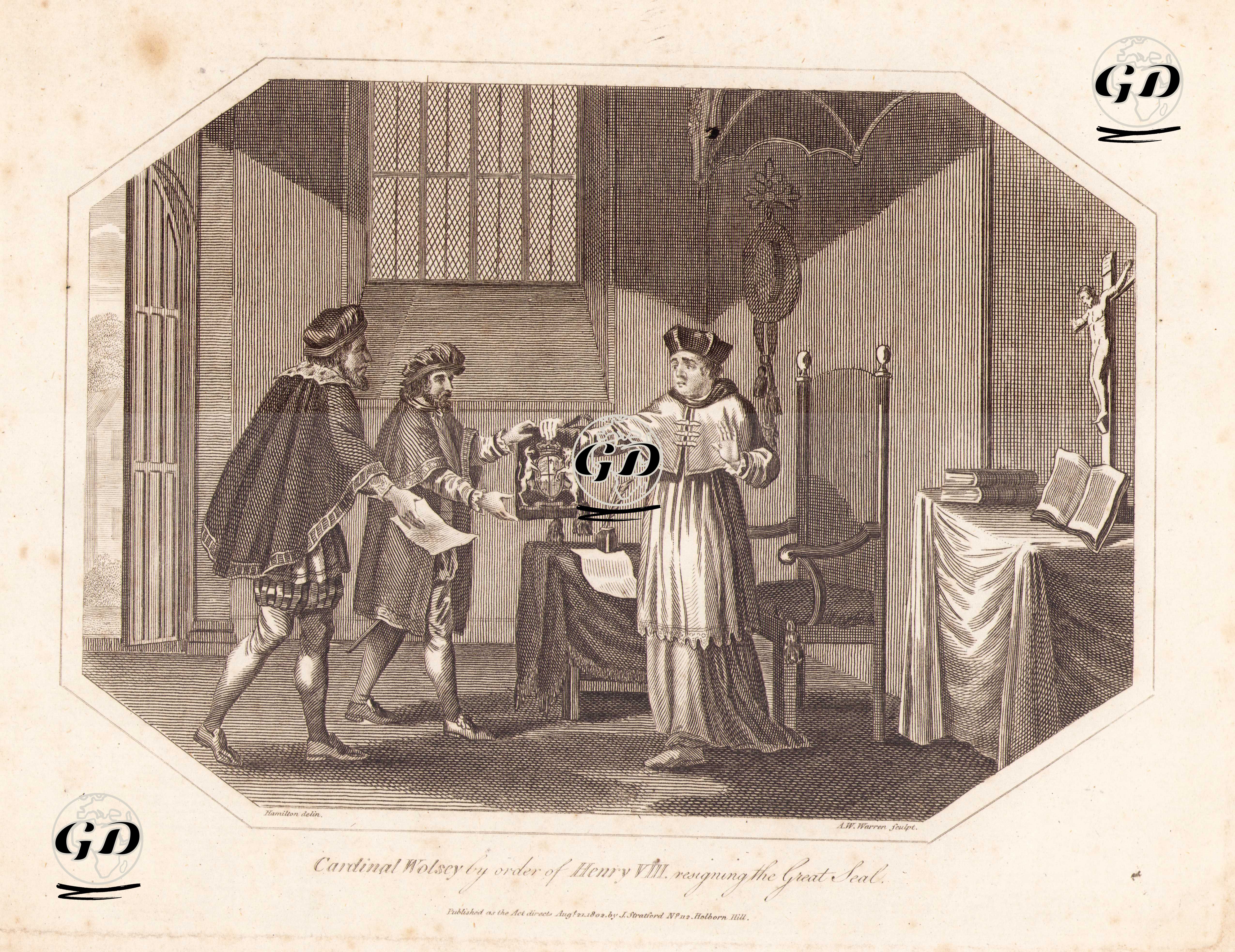 Cardinal Wolsey By Order Of Henry VIII. Resigning The Great Seal - William Hamilton (1751-1801) - 1802