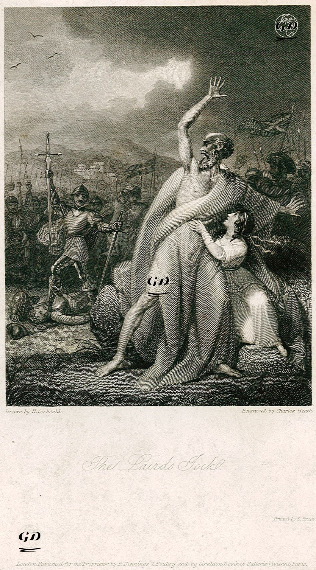 Oğlu Öldürülen Laird's Jock'un Üzüntüsü Ve Kızının Onu Teselli Etmeye Çalışması - Henry Corbould (1787-1844) - 1840's