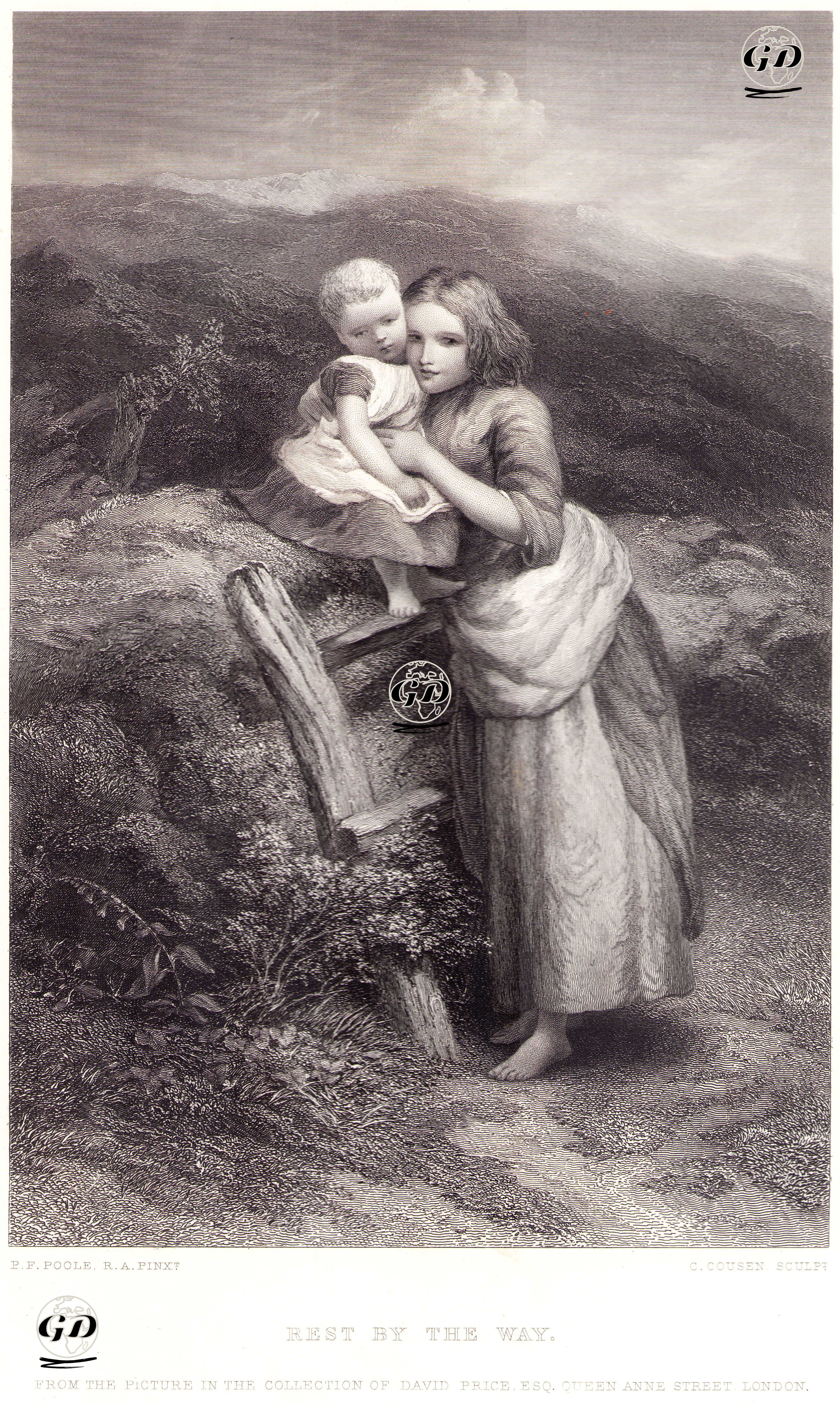 Yolda Mola Veren Abla Ve Kardeşi - Paul Falconer Poole (1806-1879) - 1874