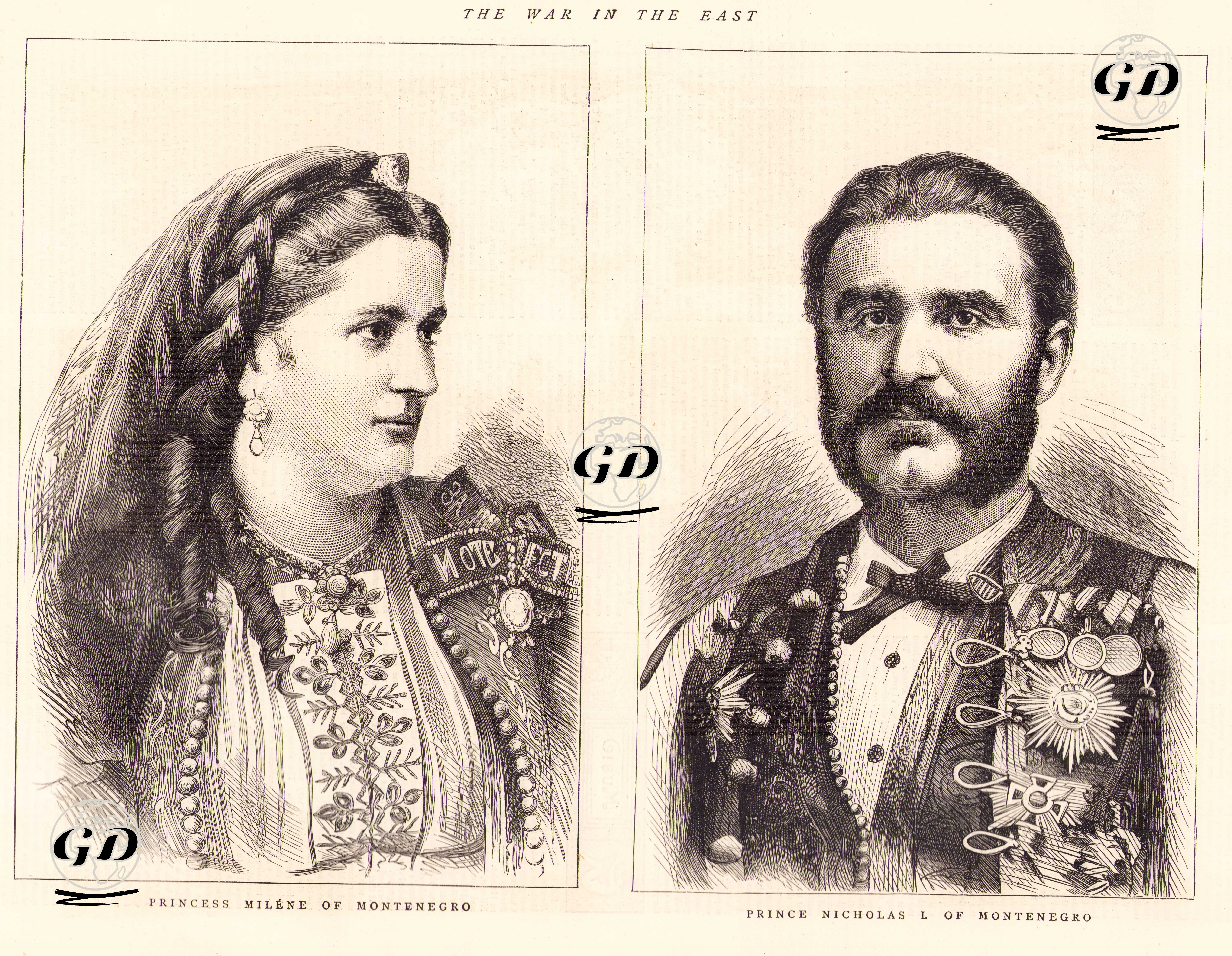 Karadağ Prensesi Milene Ve Karadağ Prensi I.Nikola -  - 1876