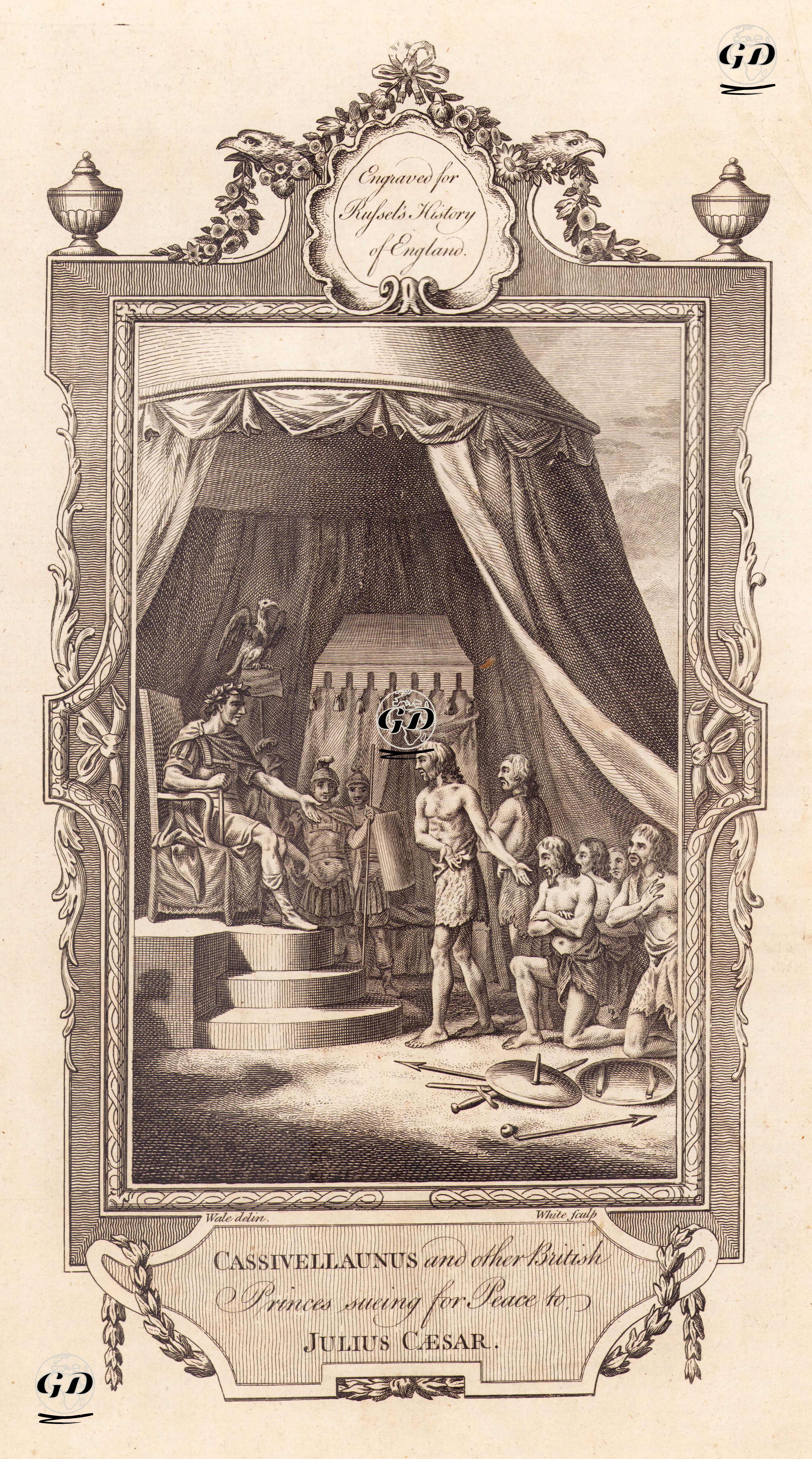 Cassivellaunus And Other British Princes Sueing For Peace To Julius Cesar - Samuel Wale (1721-1786) - 1780