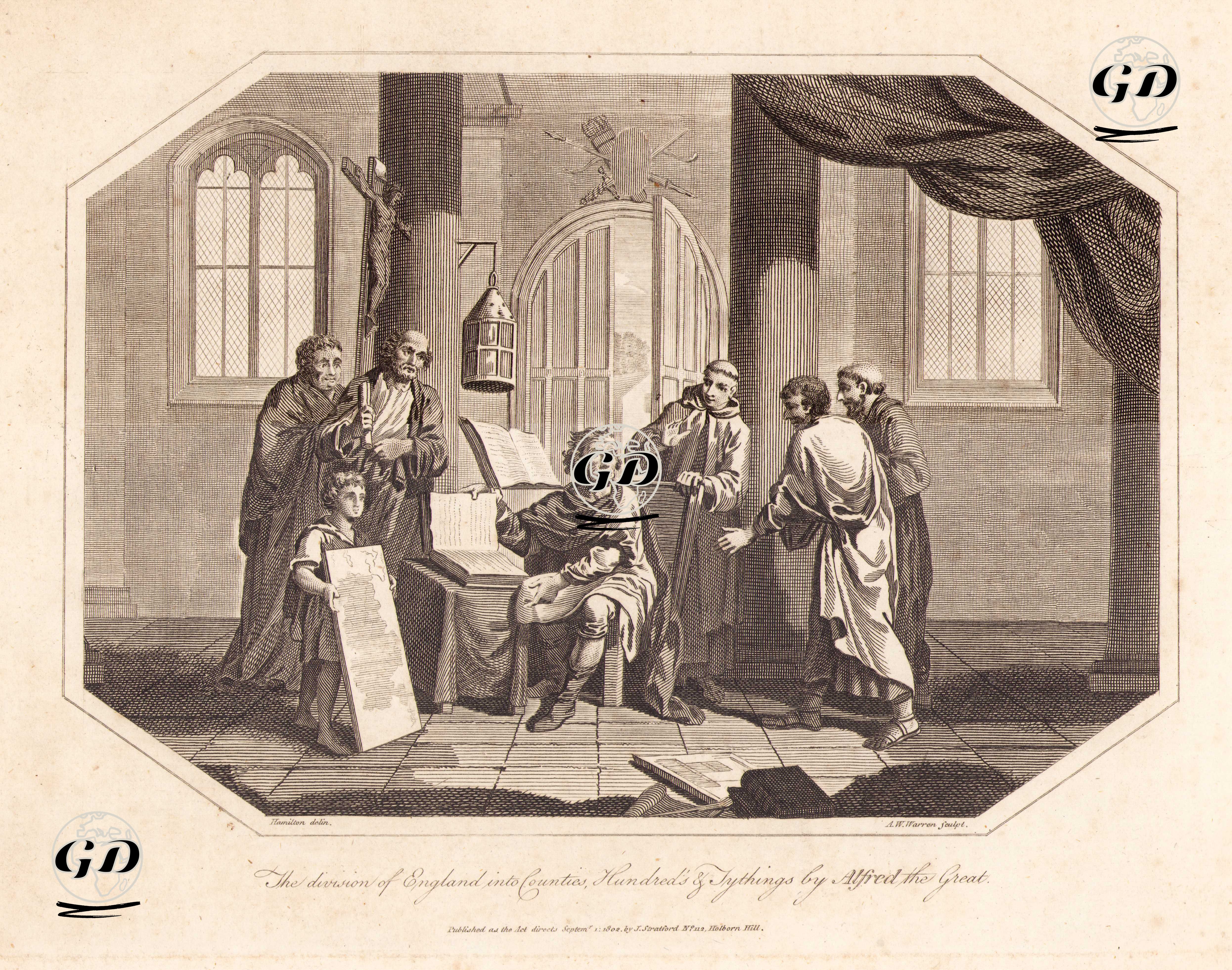 The Division Of England into Counties Hundred's & Tythings By Alfread The Great - William Hamilton (1751-1801) - 1802