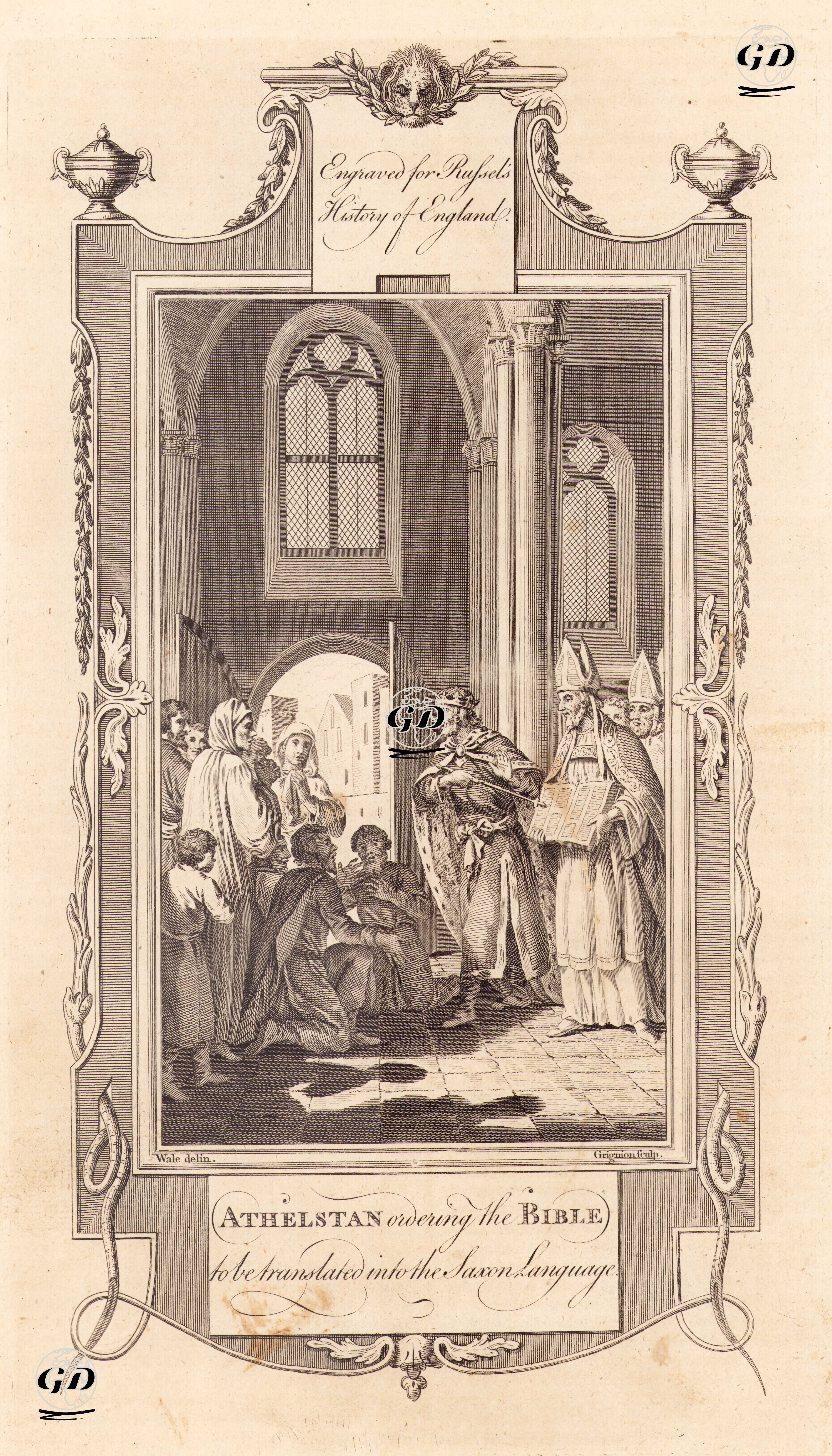 İngiltere Kralı Athelstan İncili İngilizceye Tercüme Ettirmesi - Samuel Wale (1721-1786) - 1780