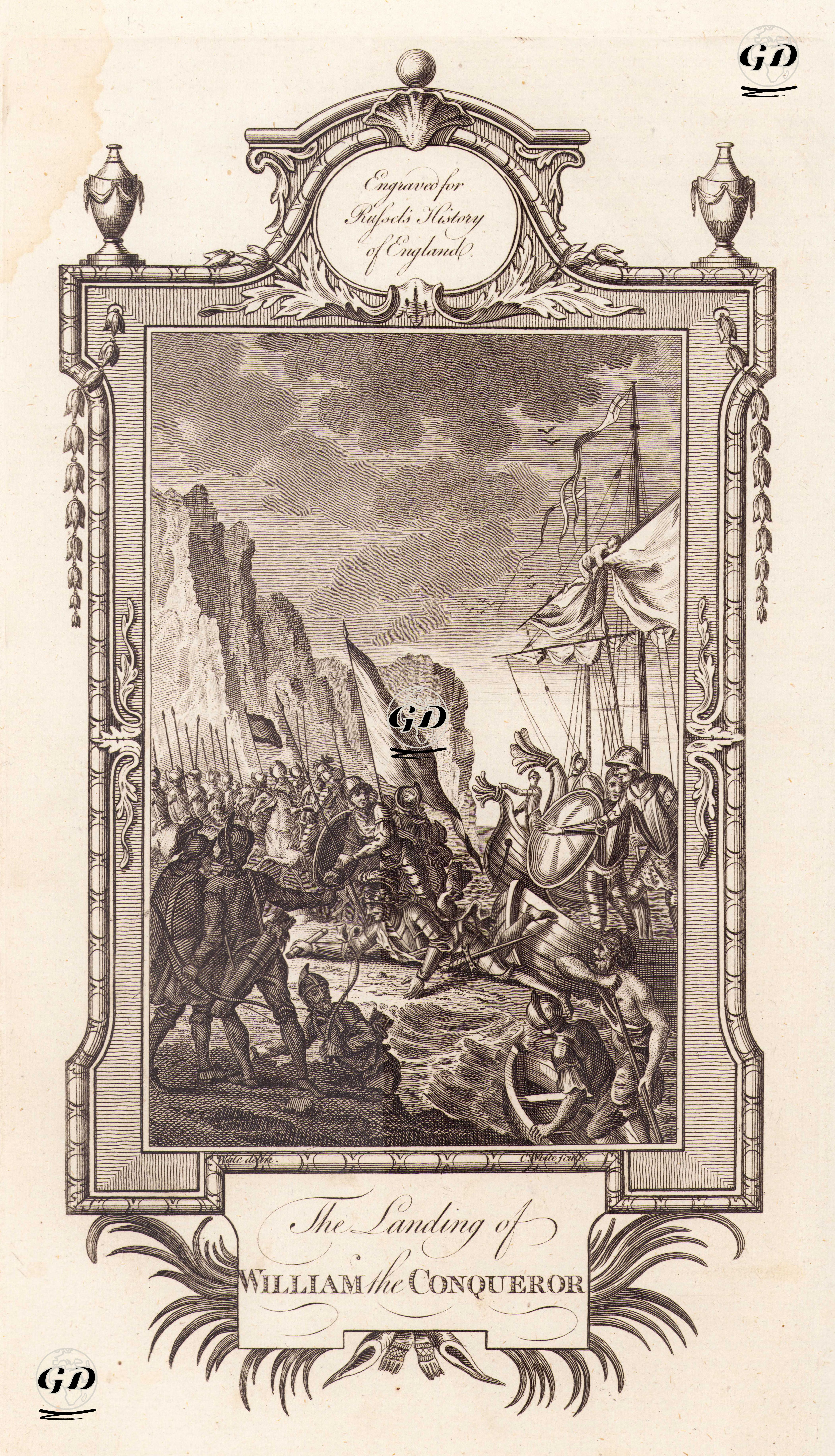 İngiltere'nin Normanlar Tarafından Fethedilmesi İçin I.William'ın (Conqueror-Fatih) Ordusu İle İngiltere'ye Gelişi - Samuel Wale (1721-1786) - 1780