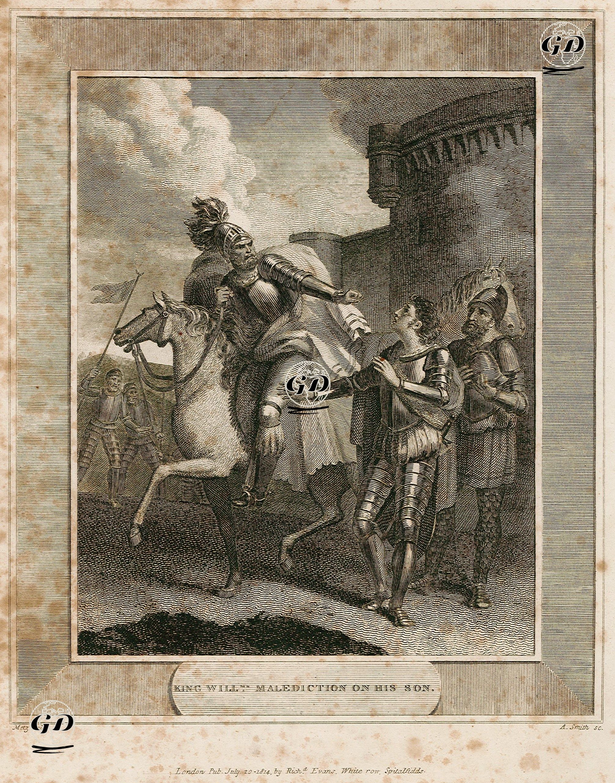İngiltere Kralı I.William'ın Oğlu II.William Rufus'a Laneti - Conrad Martin Metz (1749-1827) - 1814