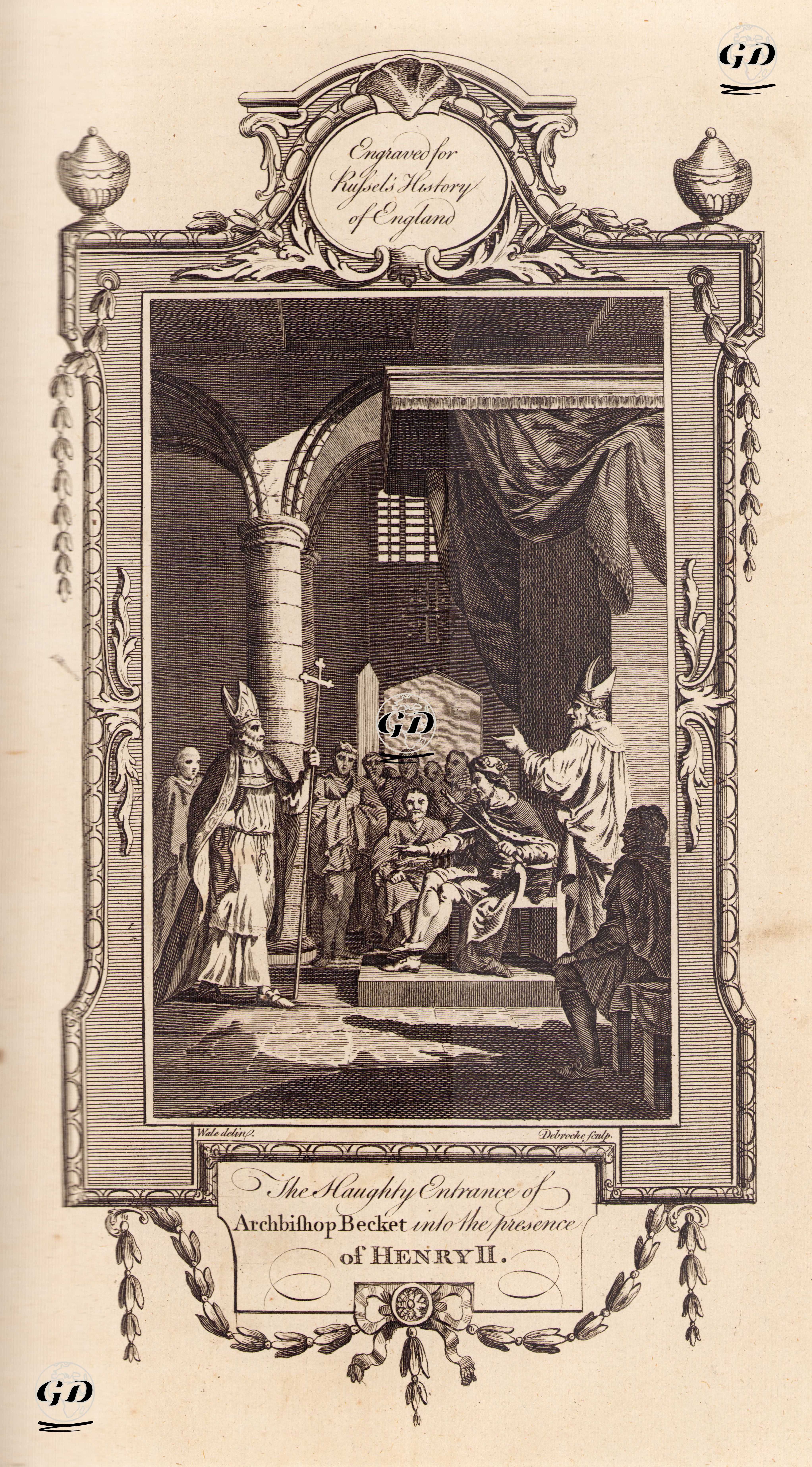Canterbury Başpiskoposu Thomas Becket'ın İngiltere Kralı II.Henry'nin Huzuruna Gururla Girişi - Samuel Wale (1721-1786) - 1780