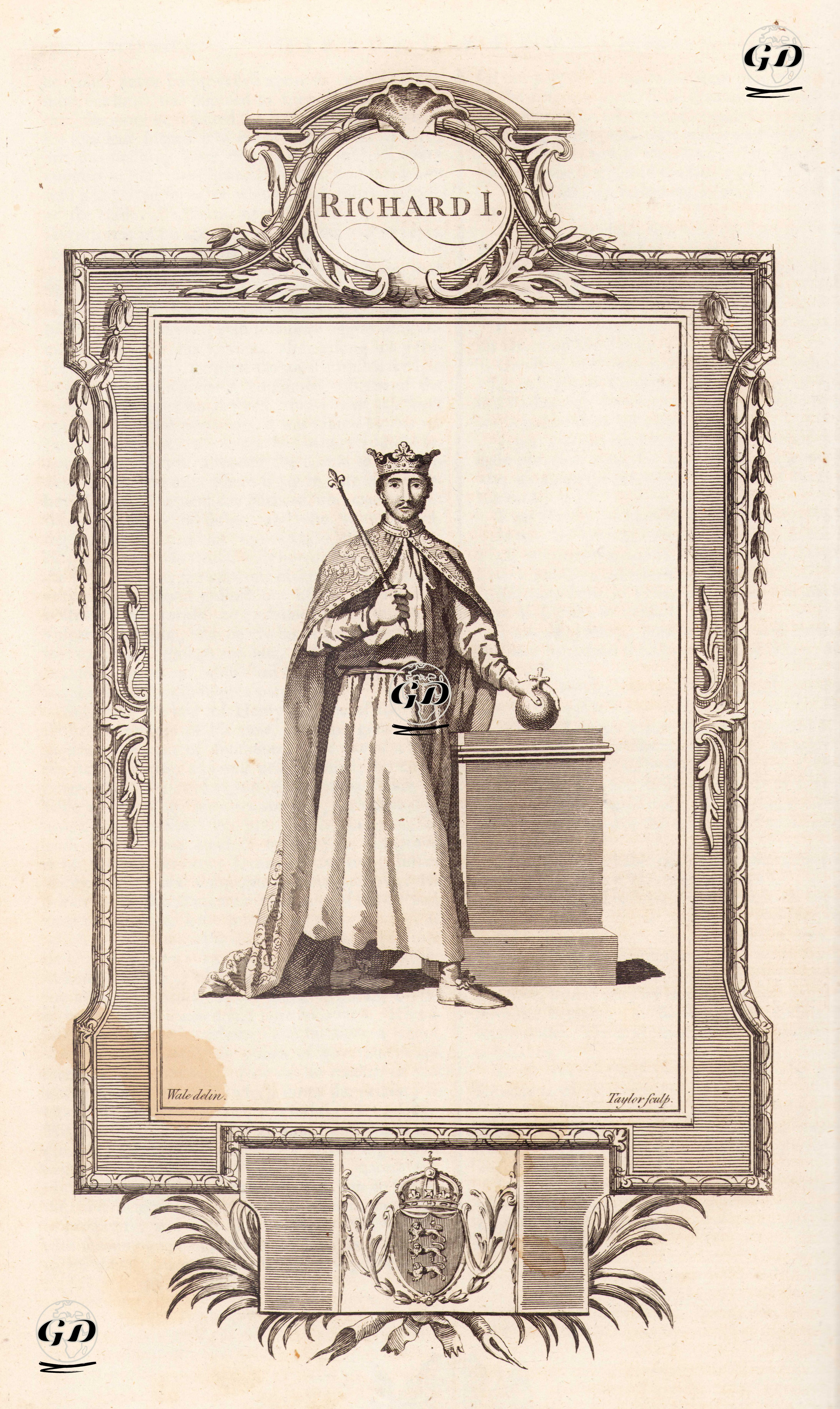 İngiltere Kralı I.Richard (Aslan Yürekli Richard) - Samuel Wale (1721-1786) - 1780