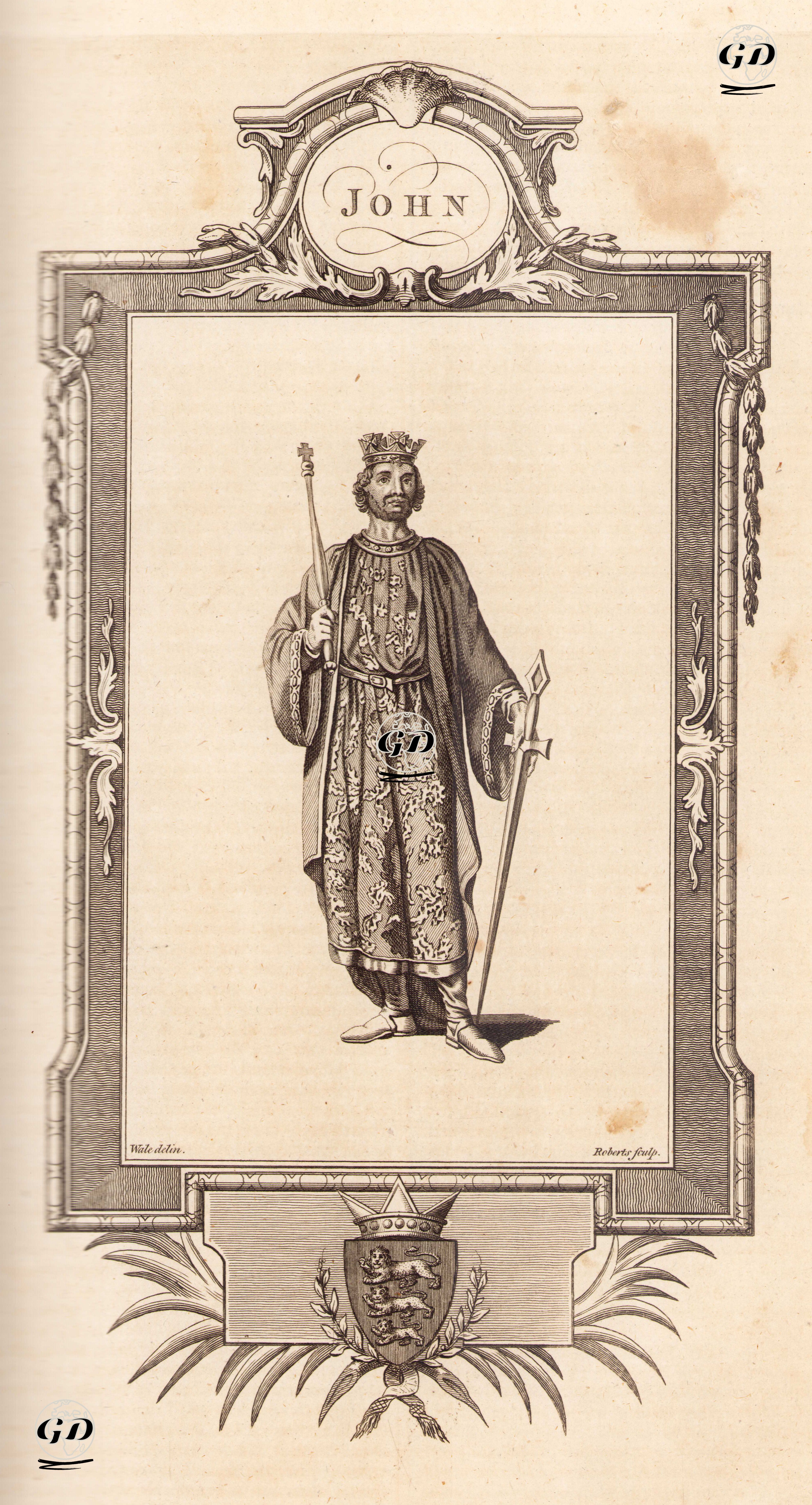 İngiltere Kralı John (Yurtsuz John)  - Samuel Wale (1721-1786) - 1780