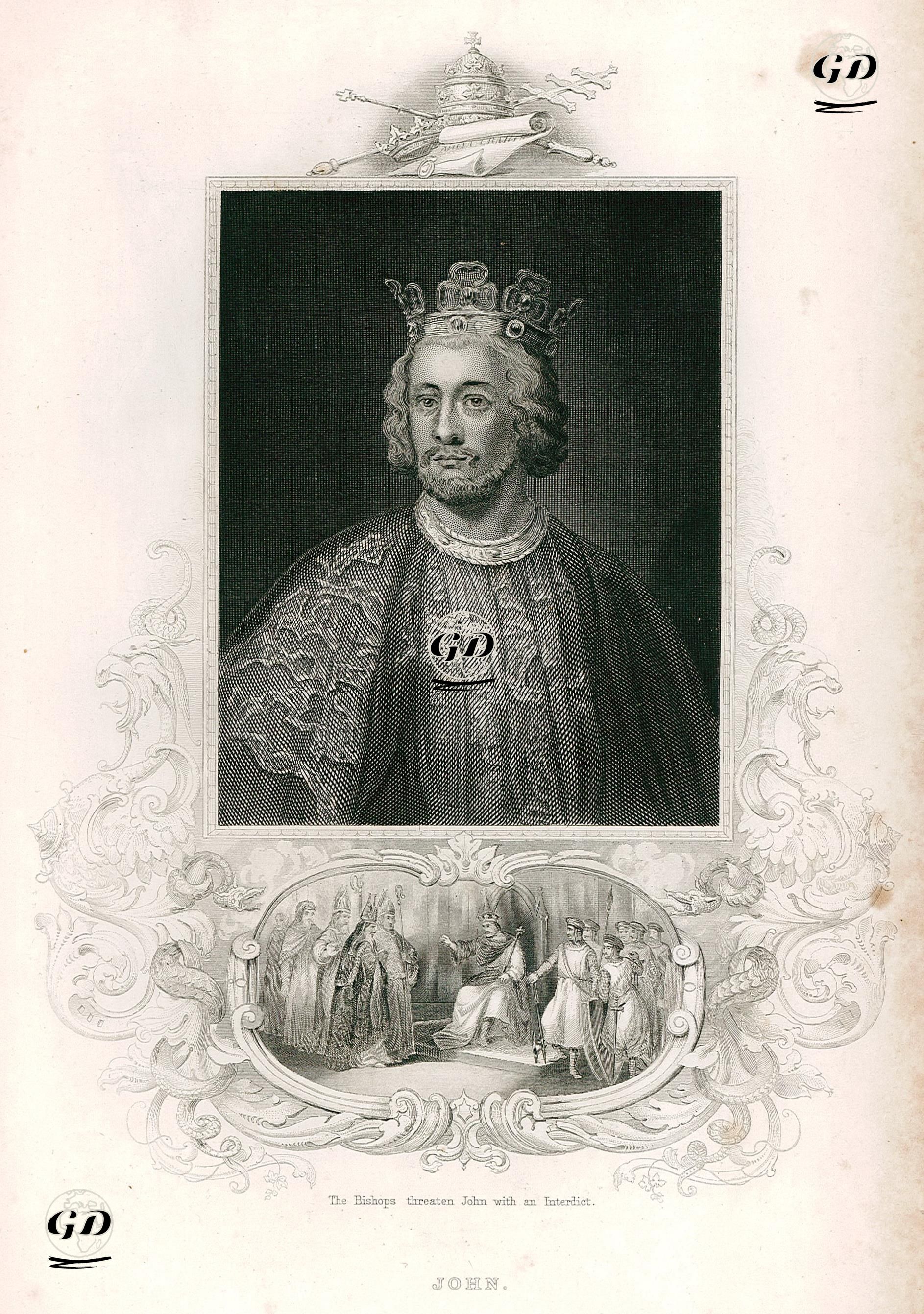 İngiltere Kralı John (Yurtsuz John)- Piskoposların Kral John'u Aforozla Tehdit Etmeleri -  - 1859