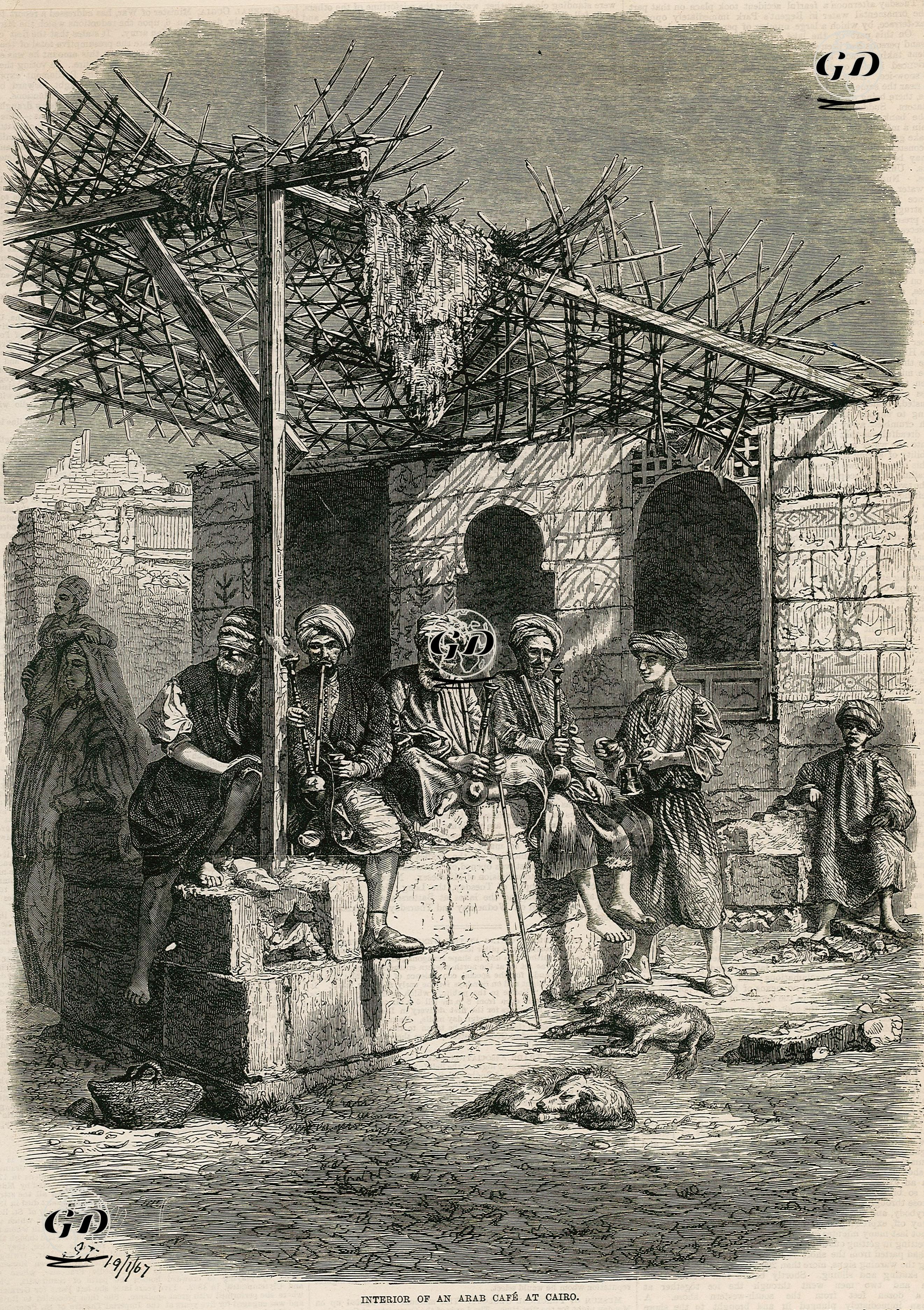 Kahire'de Bir Arap Kahvehanesinin İç Görünüşü -  - 1867