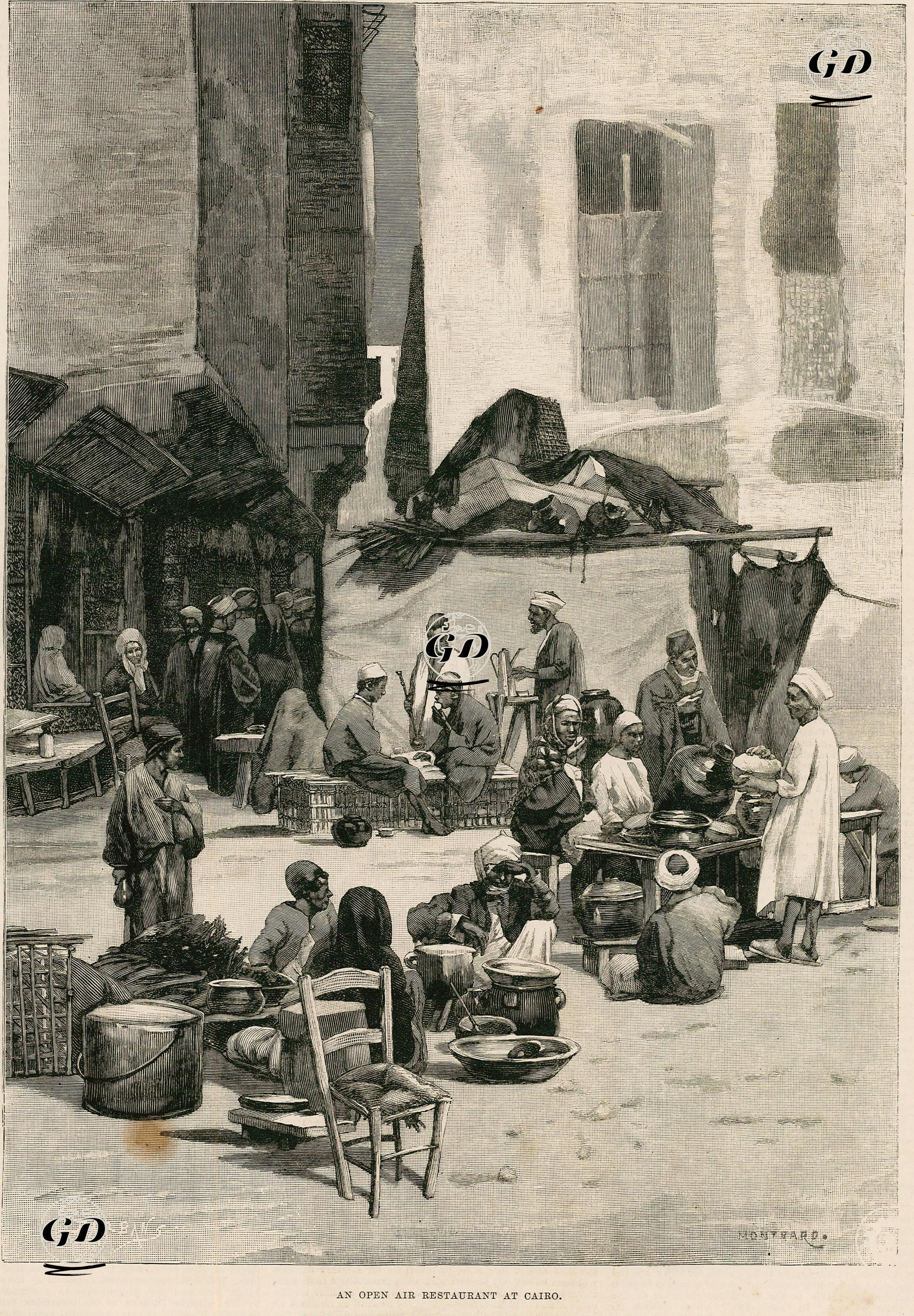Kahirede Açık Hava Lokantası  -  - 1884