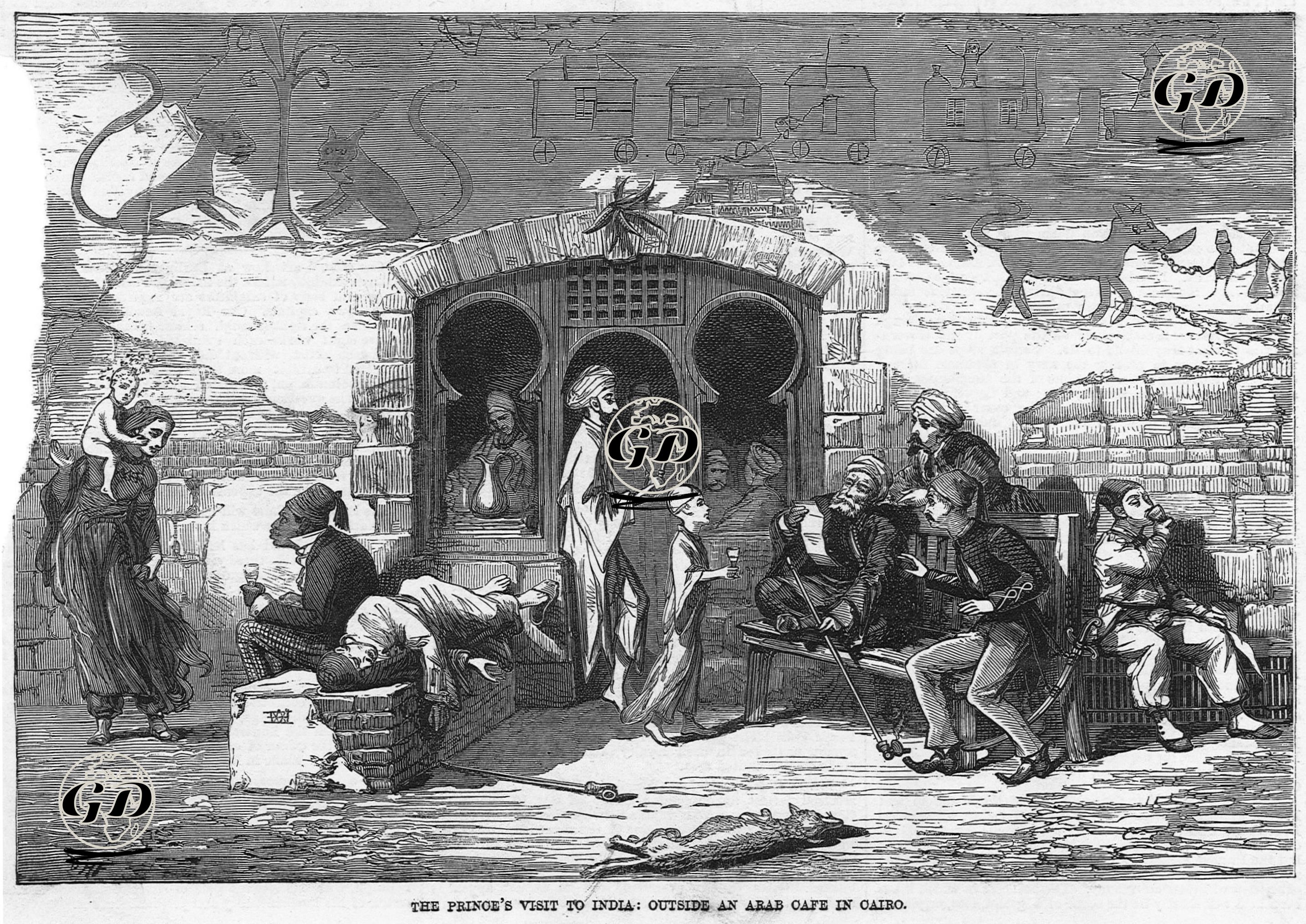 Kahire'de Bir Arap Kahvehanesinin Dışı  -  - 1875