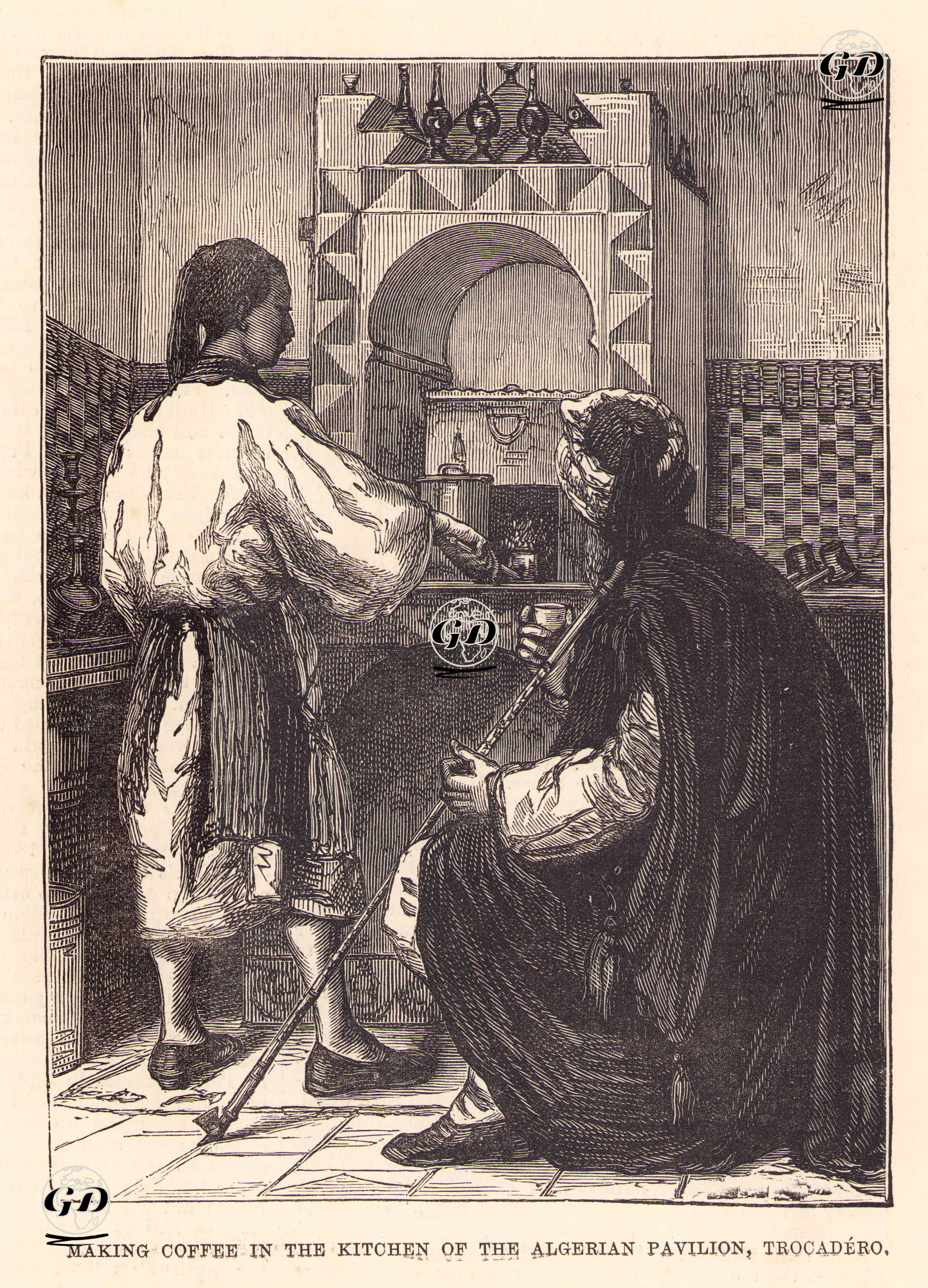 Making Coffee in The Kitchen Of The Algerian Pavilion, Trocadero -  - 1878