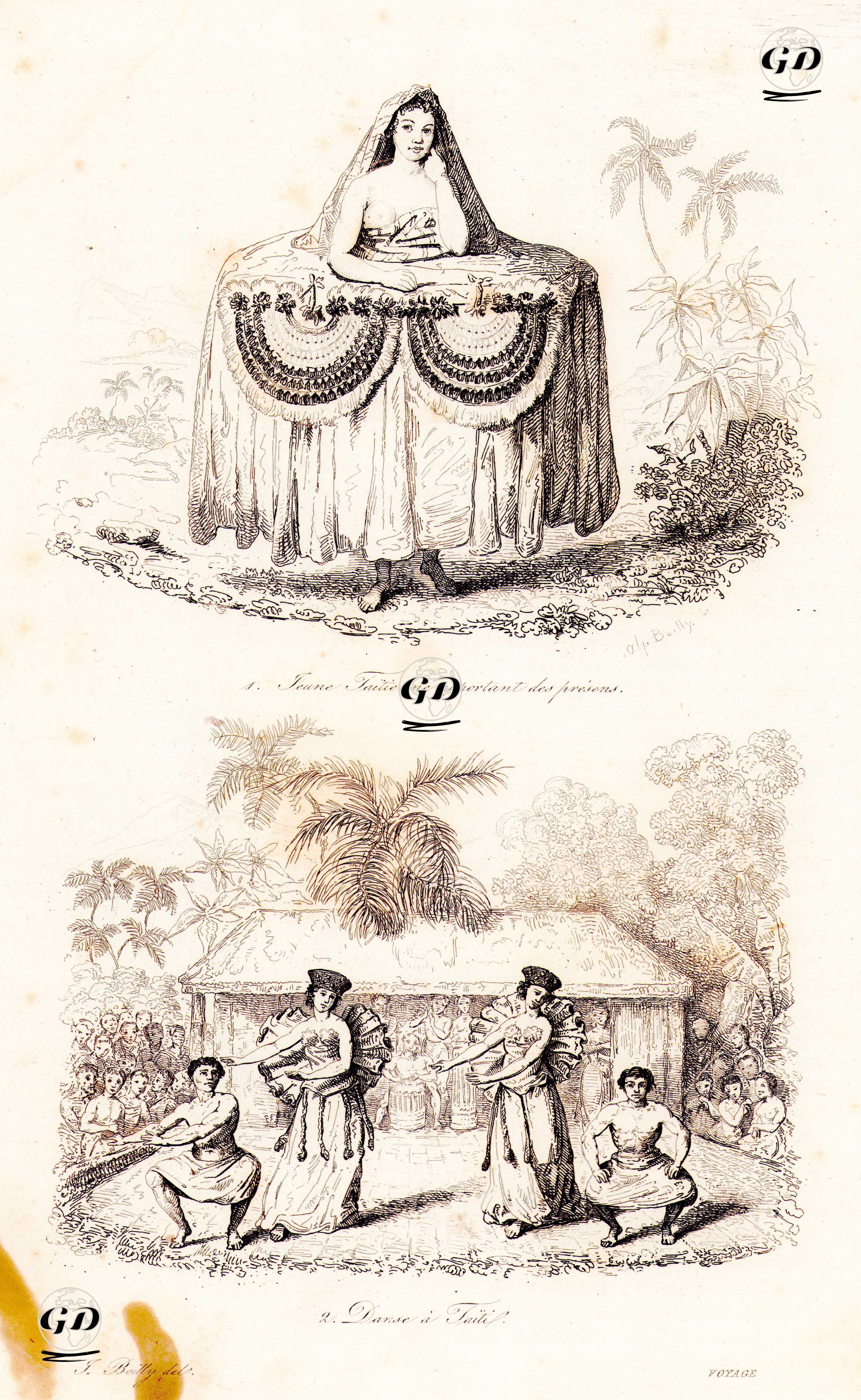 Hediye Olarak Getirilen Genç Tahitili-Tahiti'de Dans -  - 1834