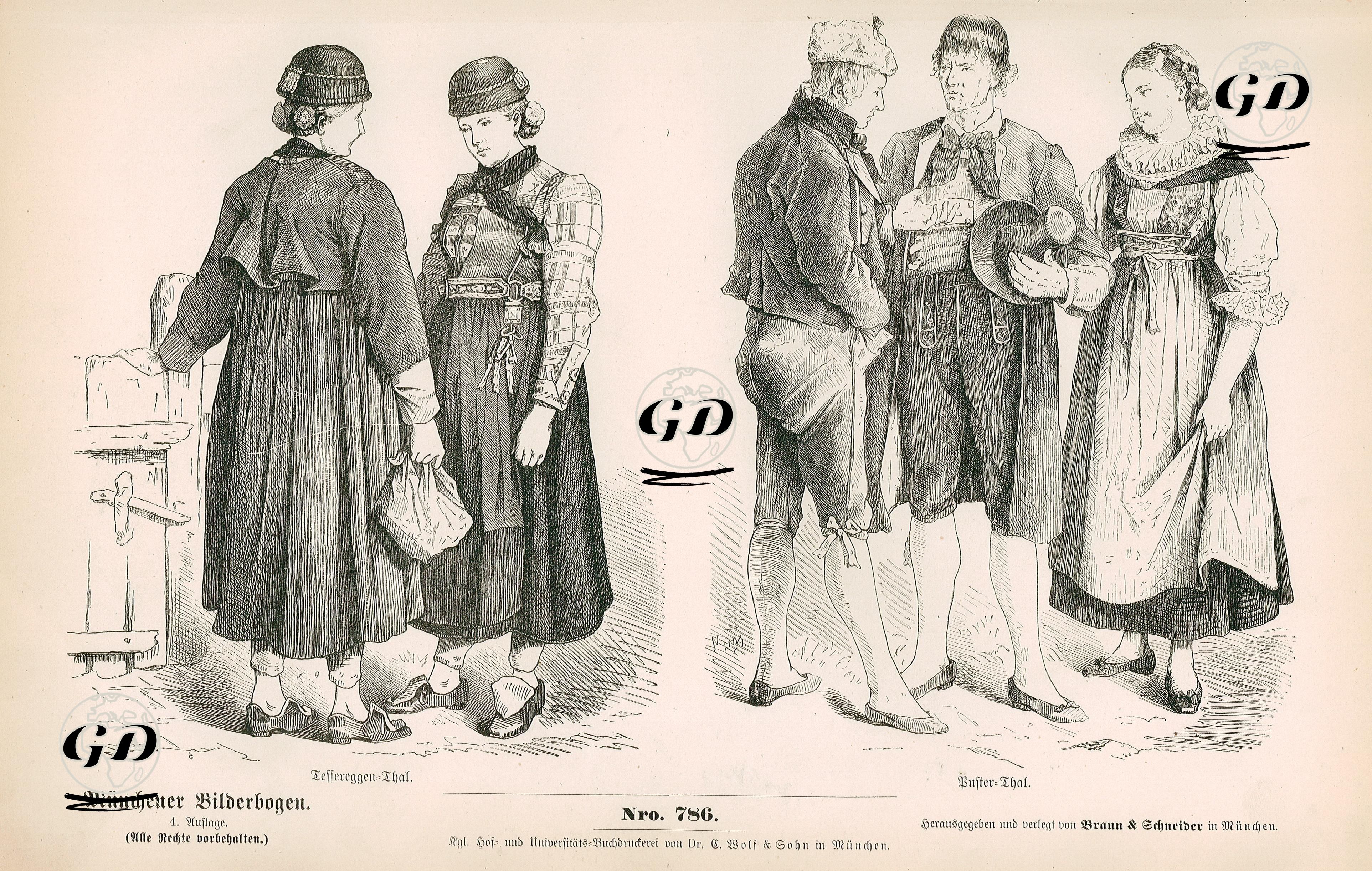 Tyrolean Folk Dress (Tirol)(19.Century)- Teffereggen Valley (Teffereggen Thal)- Puster Valley (Puster Thal) -  - 1861-1890's