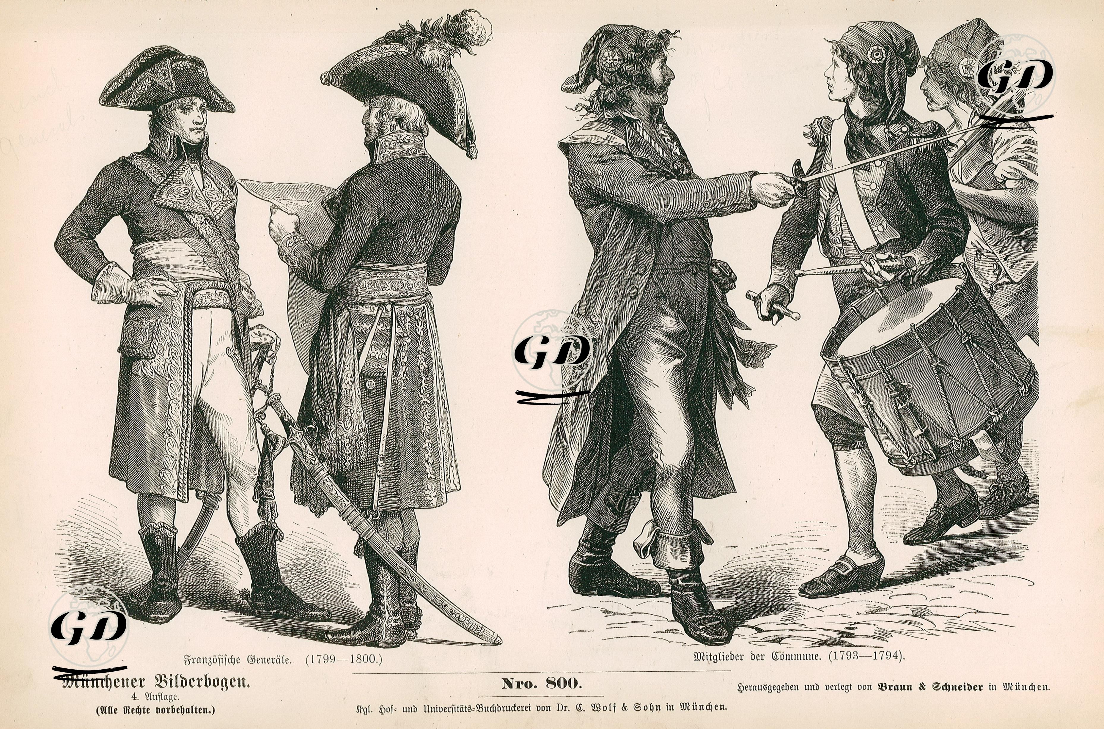 Late Eighteenth Century (Letztes Drittel des XVIII Jahrhunderts)- Generals (1799-1800) (Franzosische Generale, 1799-1800)- Members of the Commune (1793-1794) (Mitglieder der Commune, 1793-1794) -  - 1861-1890's