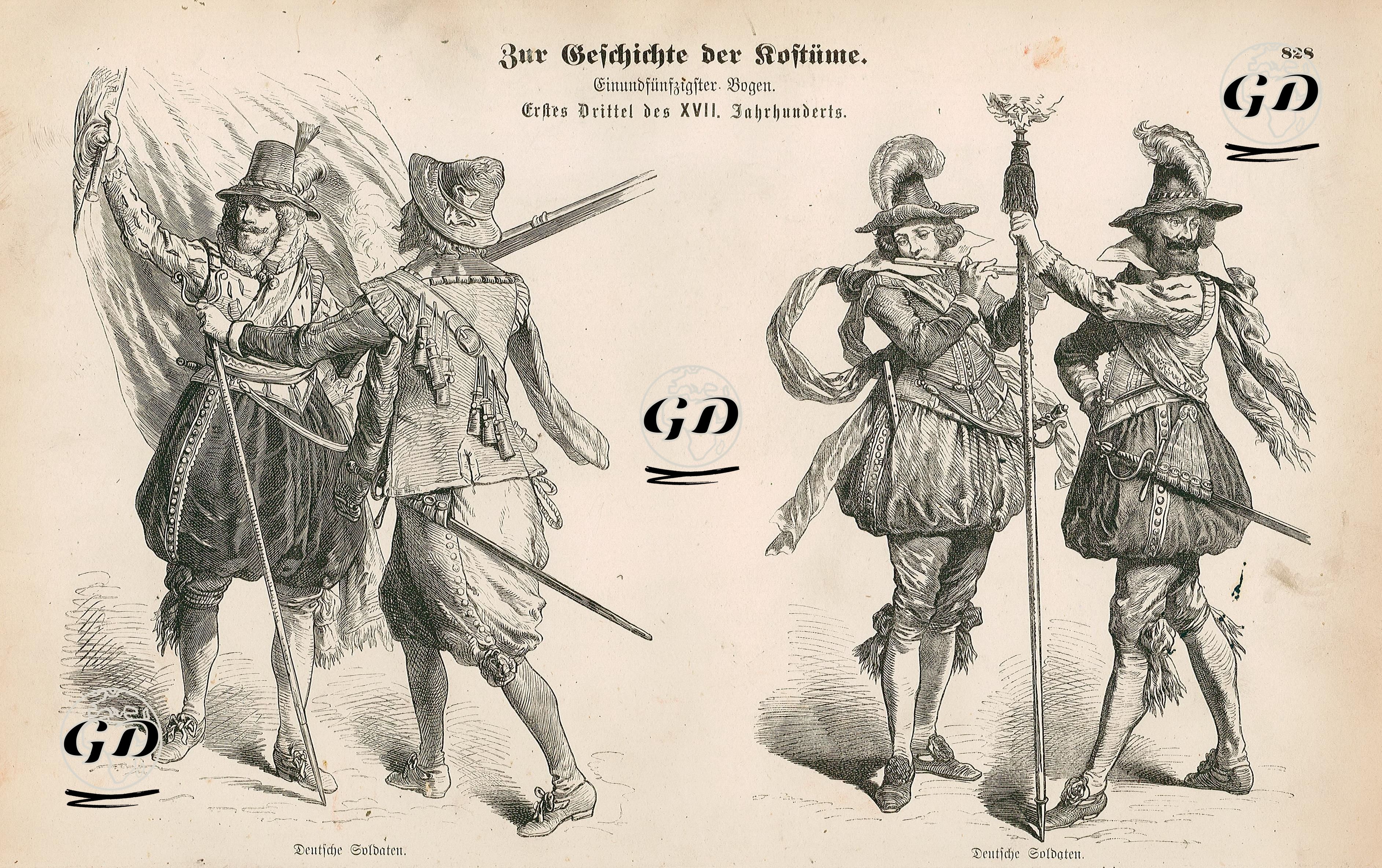 First Third of the Seventeenth Century (Erstes Drittel des XVII Jahrhunderts)- German Soldiers (Deutsche Soldaten) -  - 1861-1890's