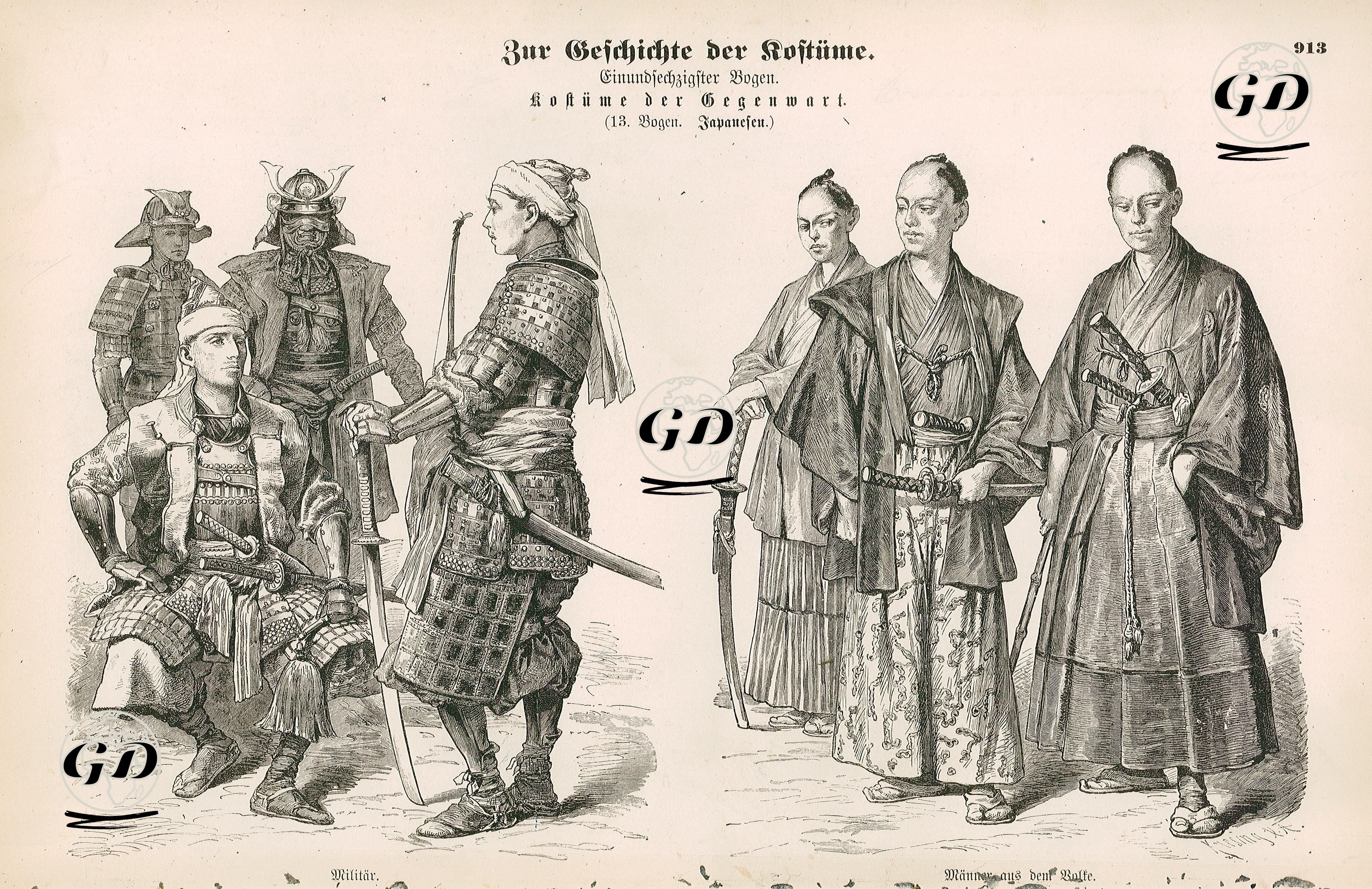Japaner (Japanien)-  Soldiers ( Militar)- Samurai (Manner aus dem Volke (samurai)) -  - 1861-1890's