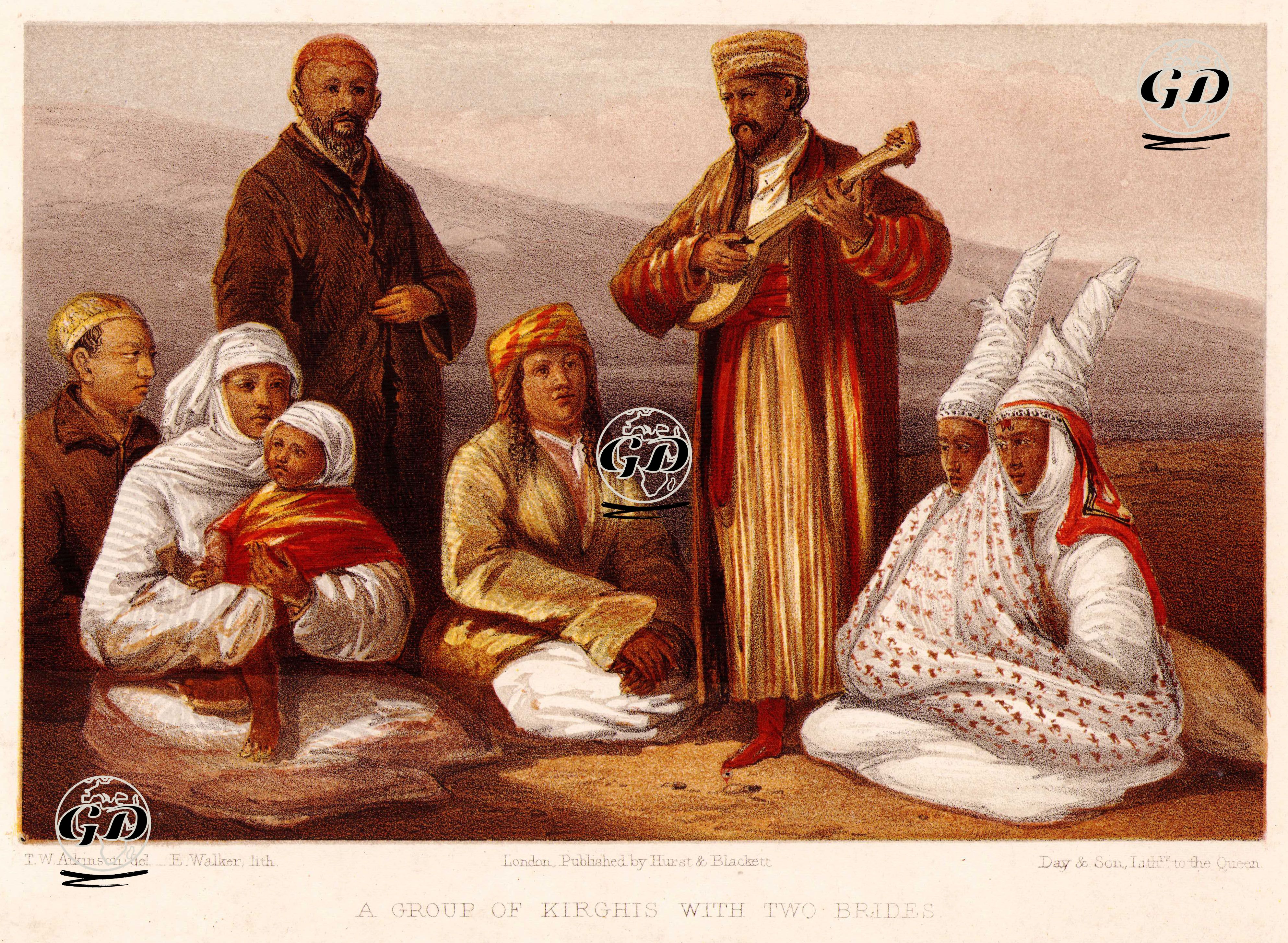 İki Gelin İle Birlikte Bir Kırgız Gurubu - Thomas Witlam Atkinson (1799-1861) - 1858