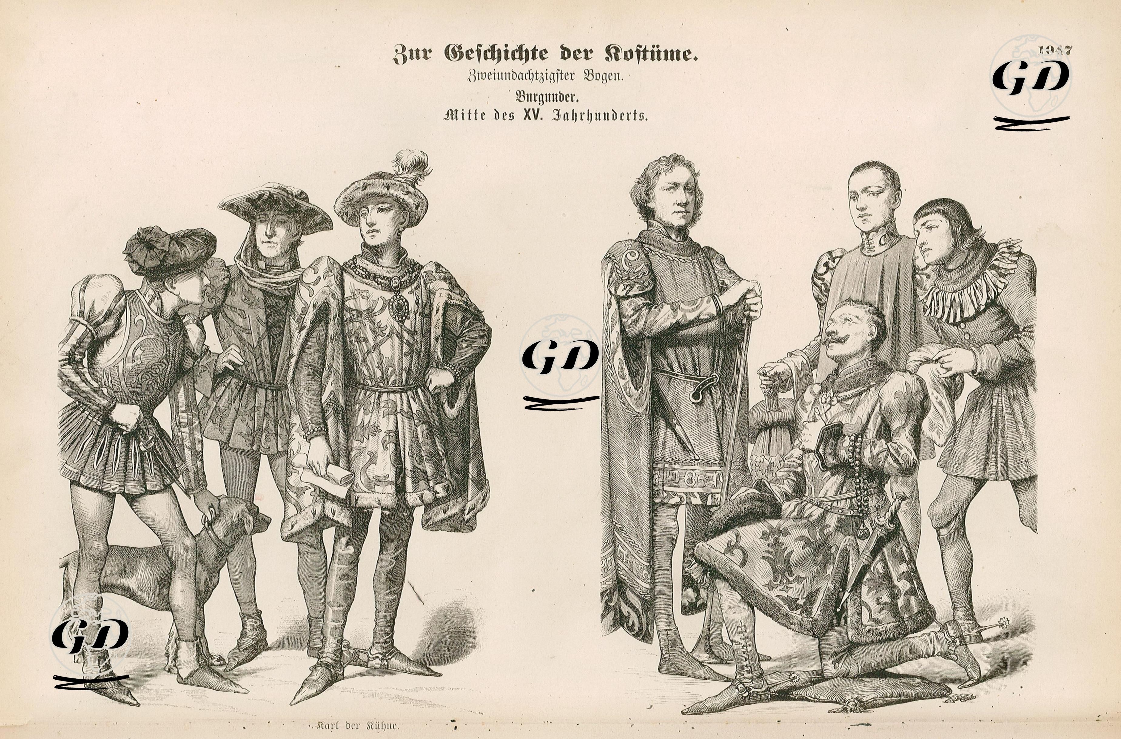 Mid 15.Century (Mitte Des XV. Jahrhunderts), Burgundy(Burgunder)- Charles the Bold (Karl Der Kuhne)- People Of Burgundy -  - 1861-1890's