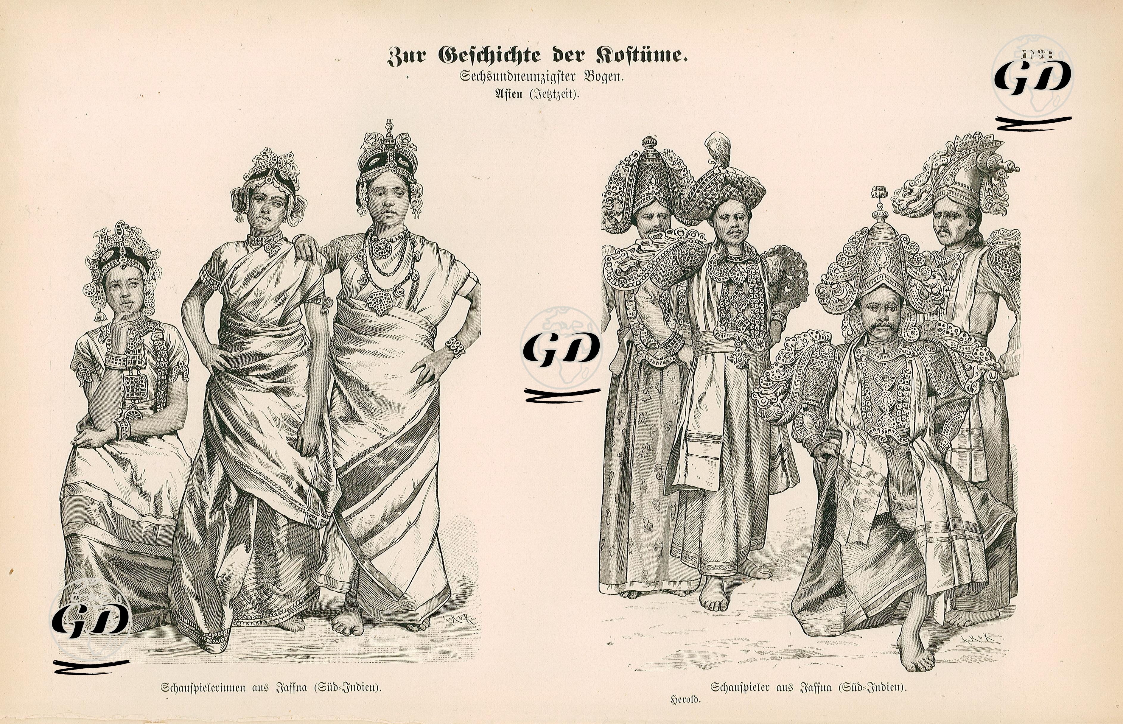 Asia(Asien) (19.Century)- Actresses from Jaffna (Ceylon, Sri Lanka)- Herald and Actors from Jaffna (Ceylon, Sri Lanka) -  - 1861-1890's