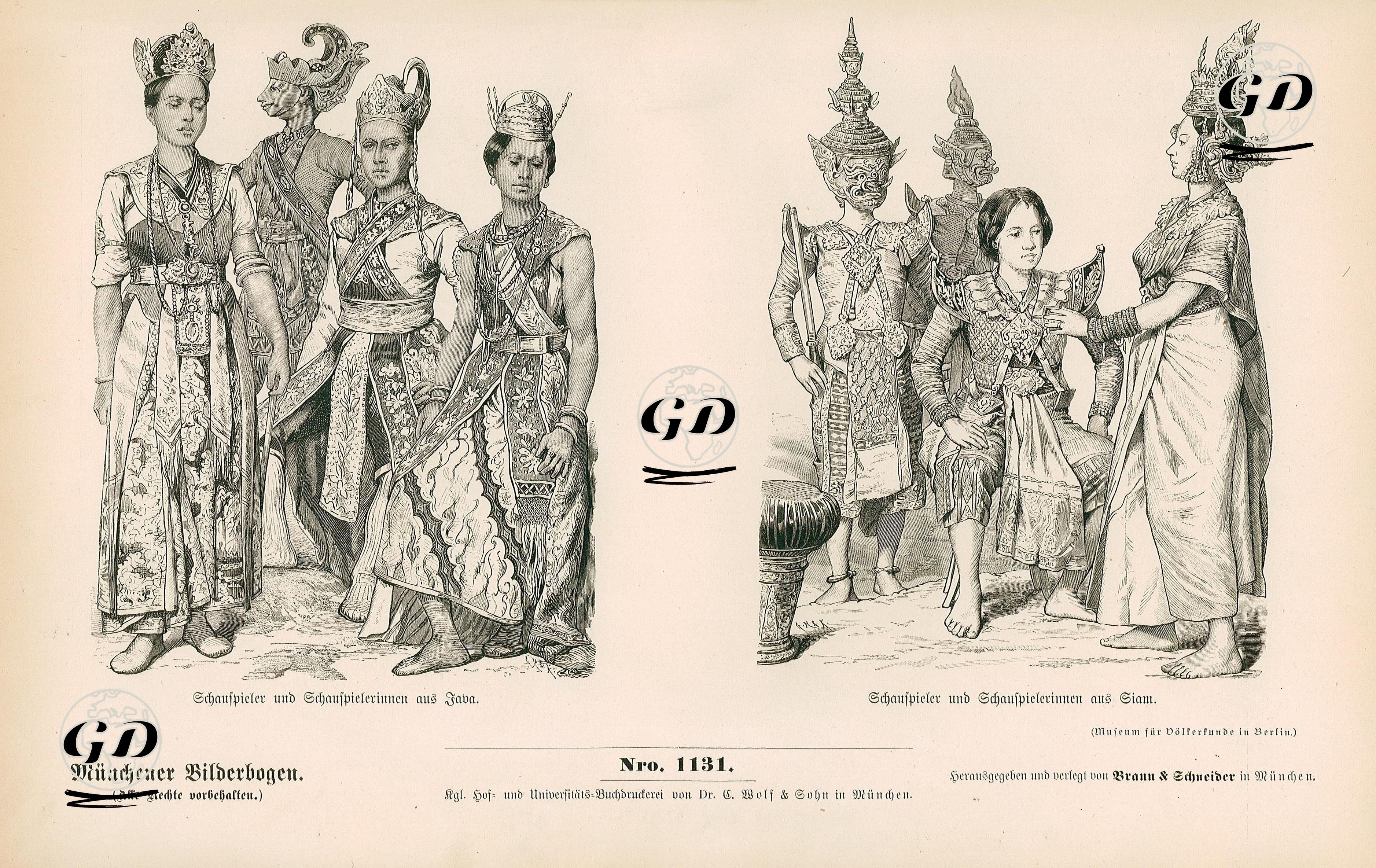 19.Yüzyılda Asya- Cava Adasından Aktris ve Aktörler- Tayland Krallığından(Ayutthaya -Siyam) Aktris ve Aktörler -  - 1861-1890's