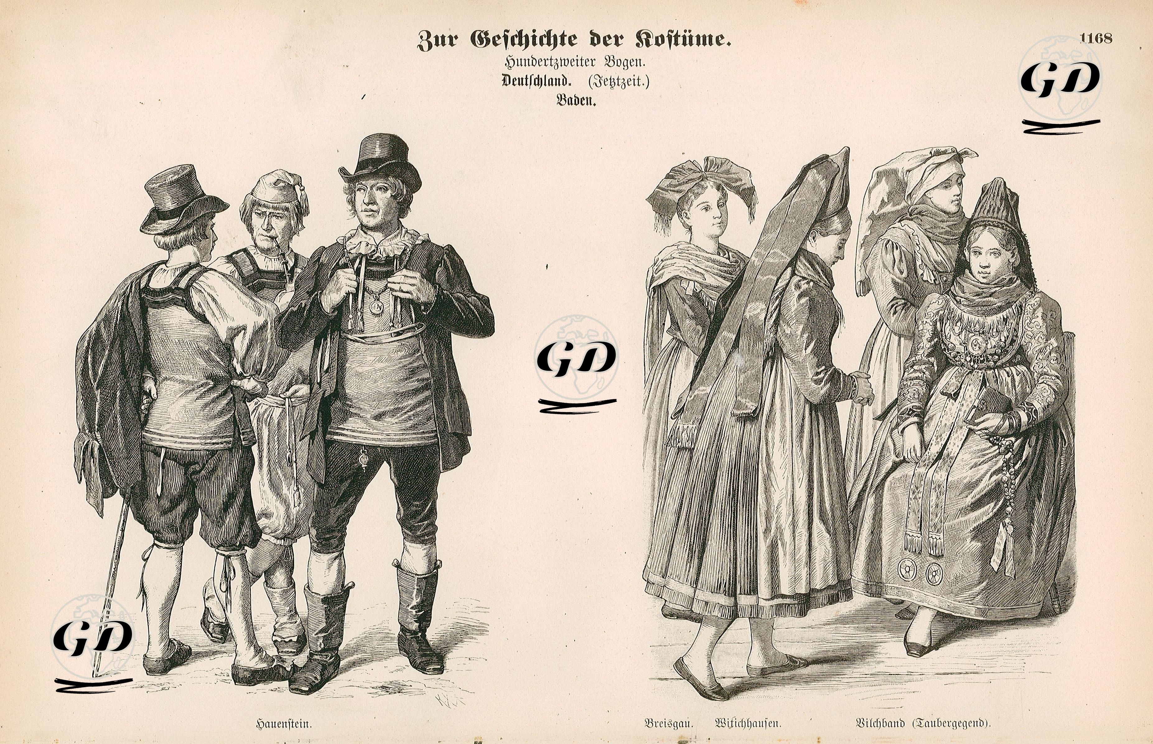 19.Century (XIX. Jahrhundert), Grand Duchy of Baden, Germany(Deutchland)-  Hauenstein- Breisgau, Witichhausen and Vilchband (Tauber Area) -  - 1861-1890's
