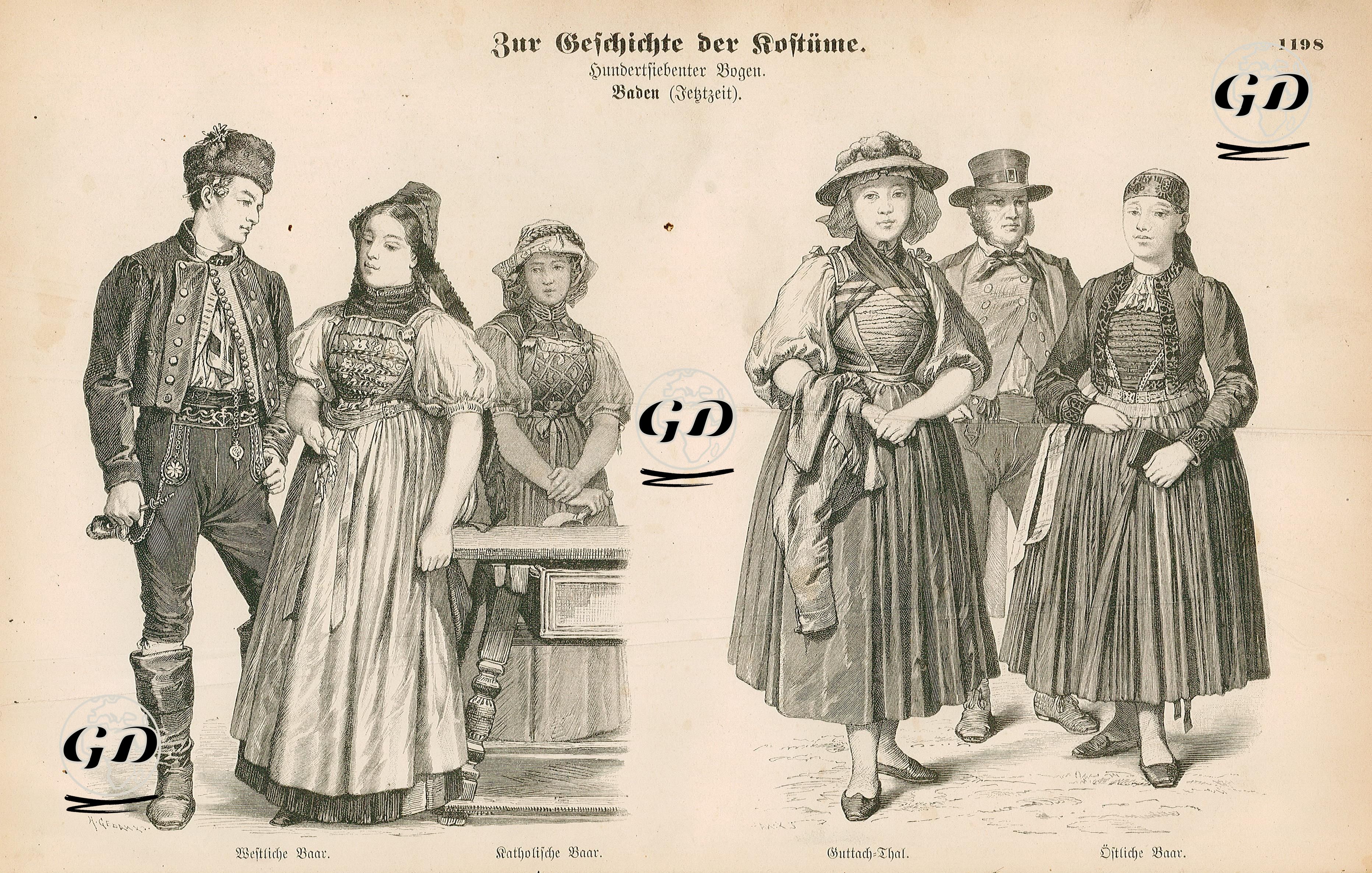 19.Century (XIX. Jahrhundert), Grand Duchy of Baden, Germany(Deutchland)- Western Baar(Westliche Baar) and Catholic Baar(Katholiche Baar)- Guttach Valley and East Baar (Ostliche Baar) -  - 1861-1890's