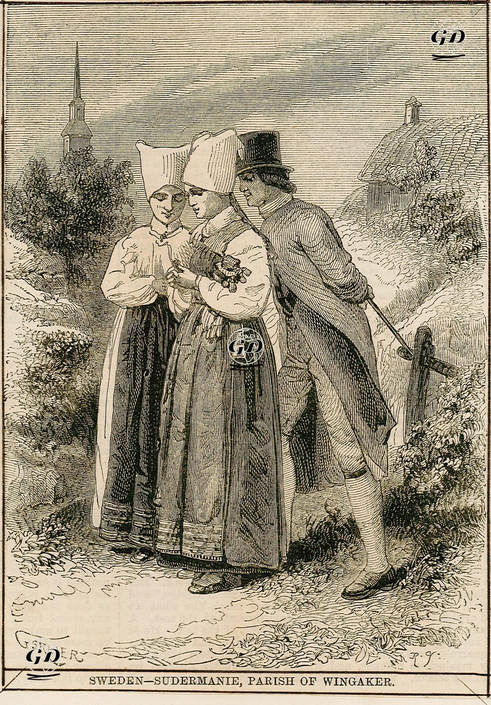 Sudermanie, Parish Of Wingaker- Swedish Costume - Gerlier - 1867