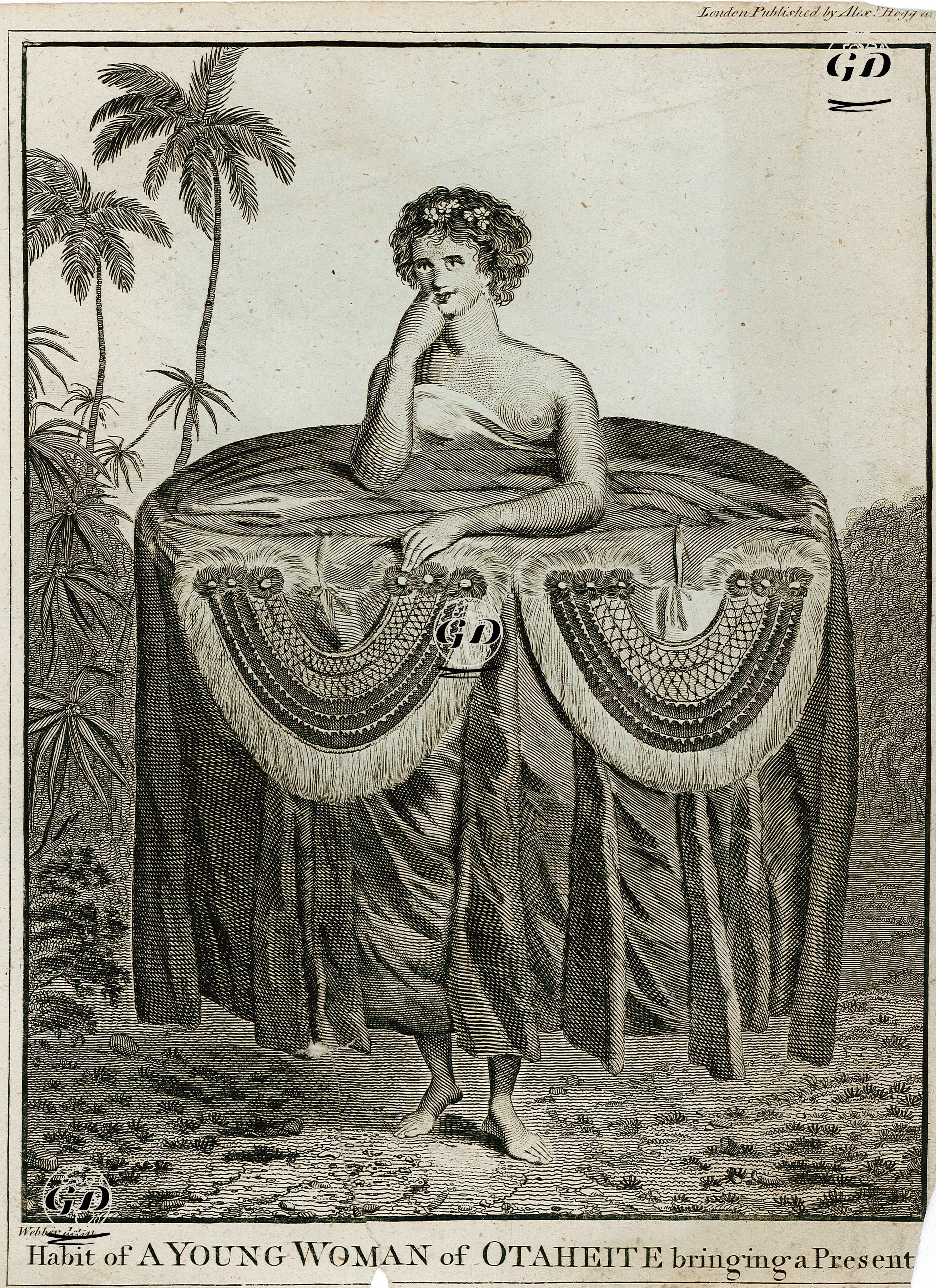 Kaptan James Cook'a Hediye Getirilen Tahitili Kız  - John Webber (1751-1793) - 1784