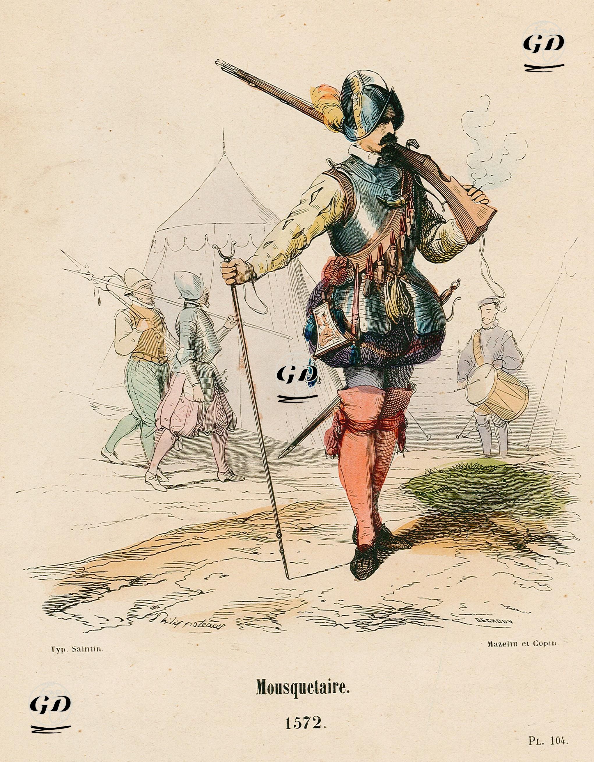 1572 Yılında Fransız Ordusundaki Tüfekçi(Silahşör) -  - 1840's